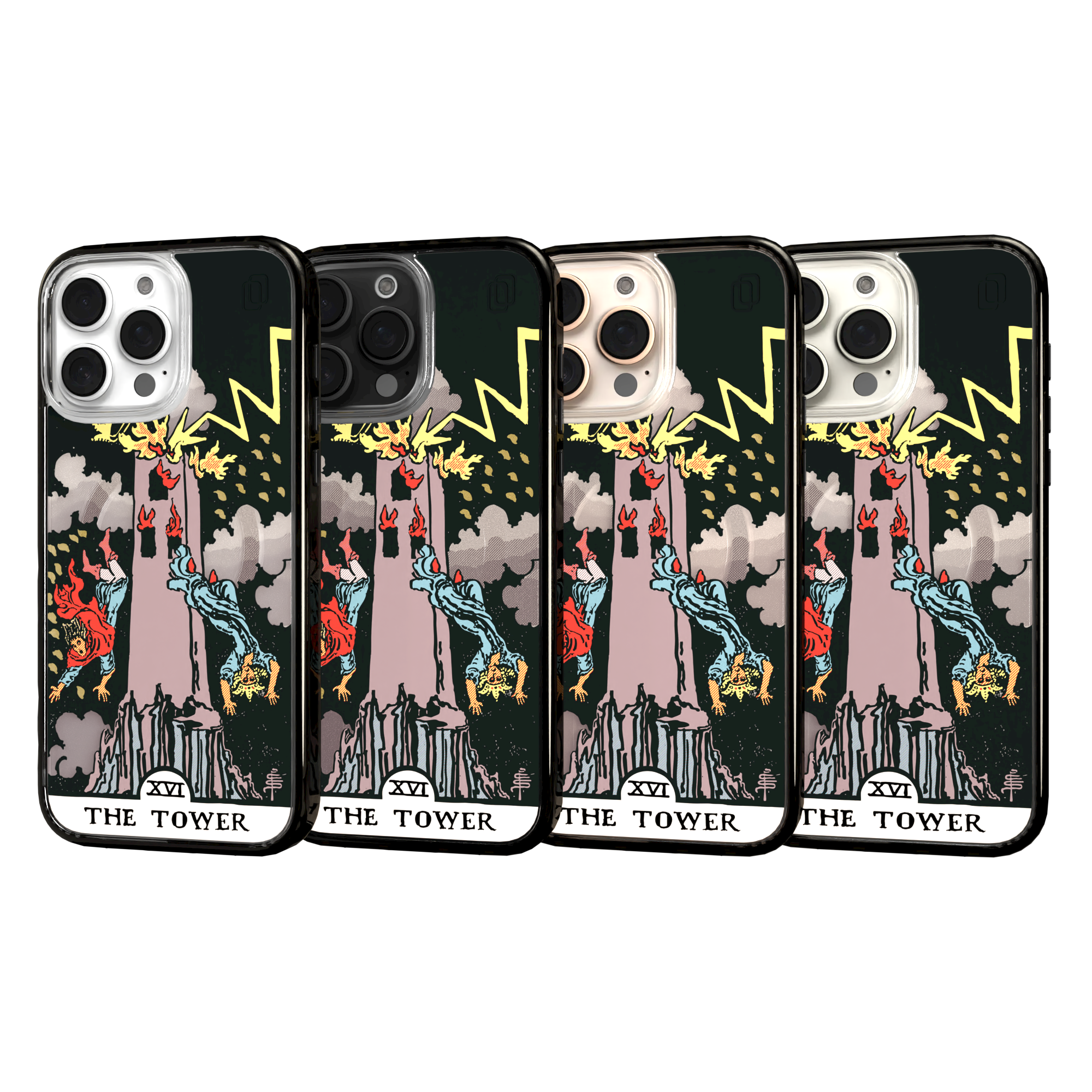 iPhone 16 Series | MagSafe | Tarot Collection | The Tower The Tower - Color / iPhone 16 Pro Max / Black