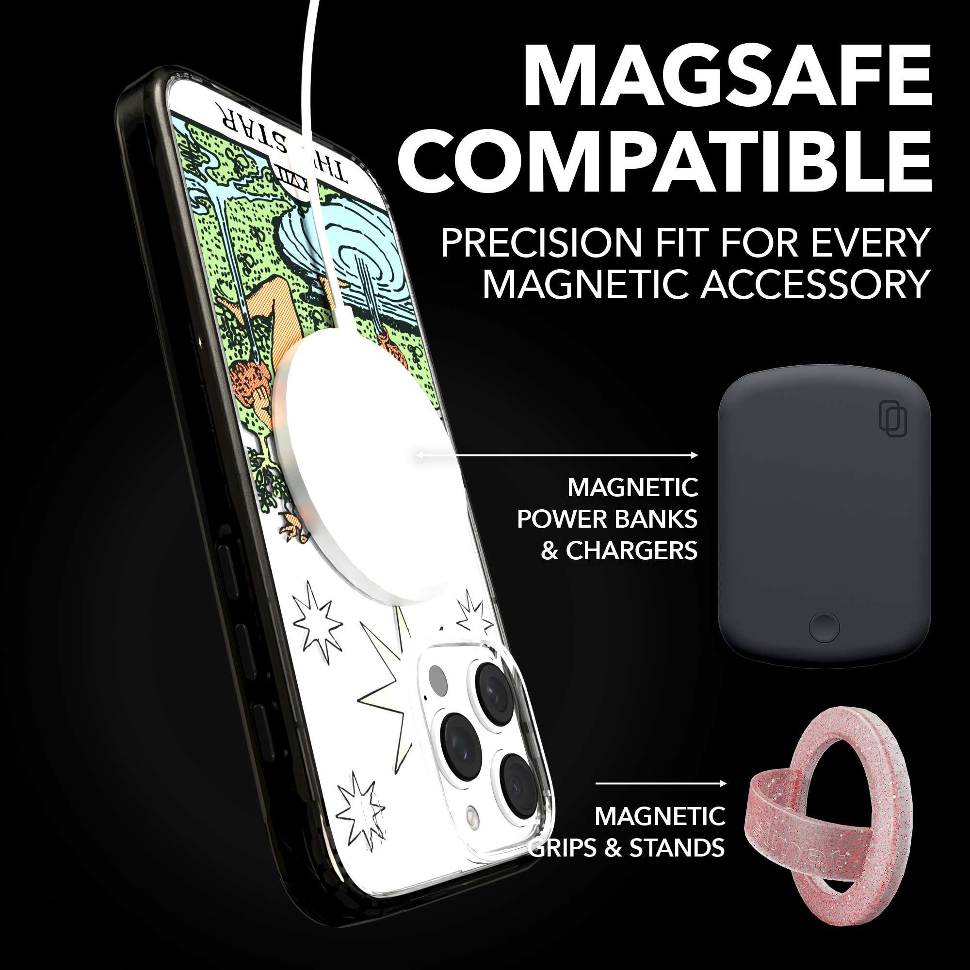 iPhone 16 Series | MagSafe | Tarot Collection | The Star The Star - Color / iPhone 16 Pro Max / Black