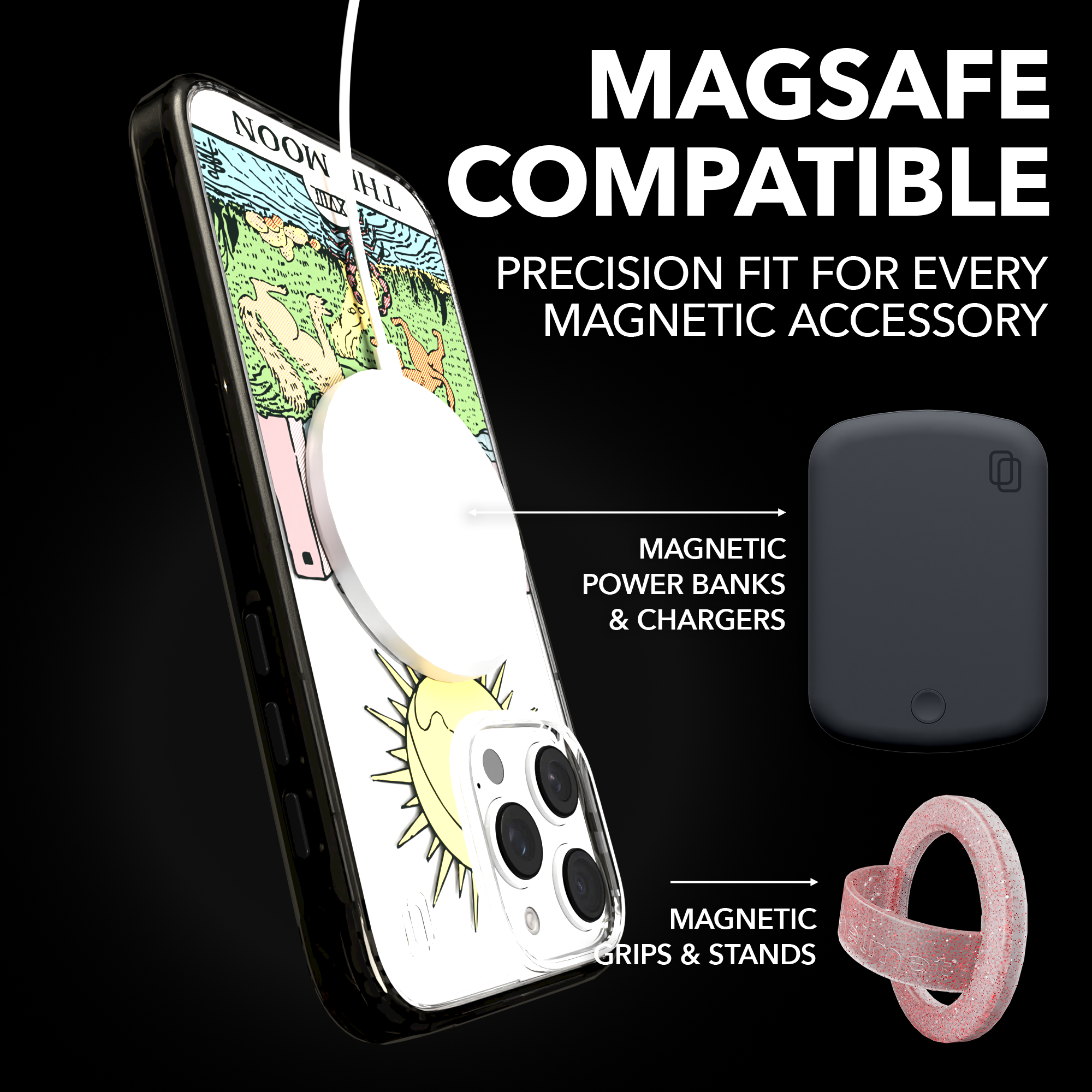 iPhone 16 Series | MagSafe | Tarot Collection | The Moon The Moon - Color / iPhone 16 Pro Max / Black
