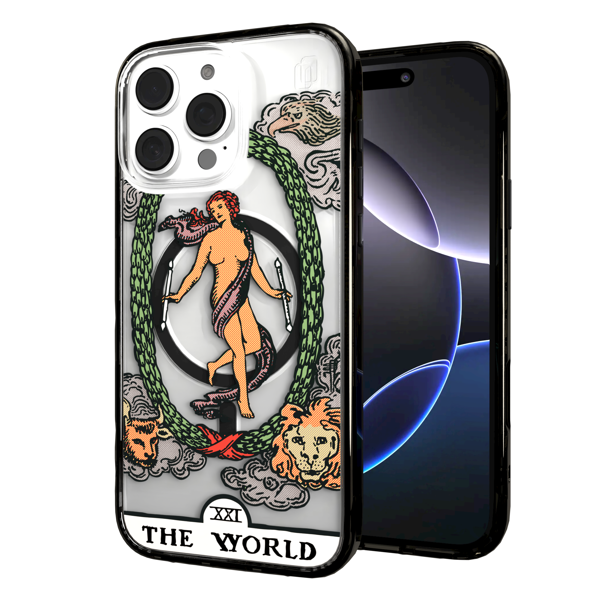 iPhone 16 Series | MagSafe | Tarot Collection | The World The World - Color / iPhone 16 Pro Max / Black