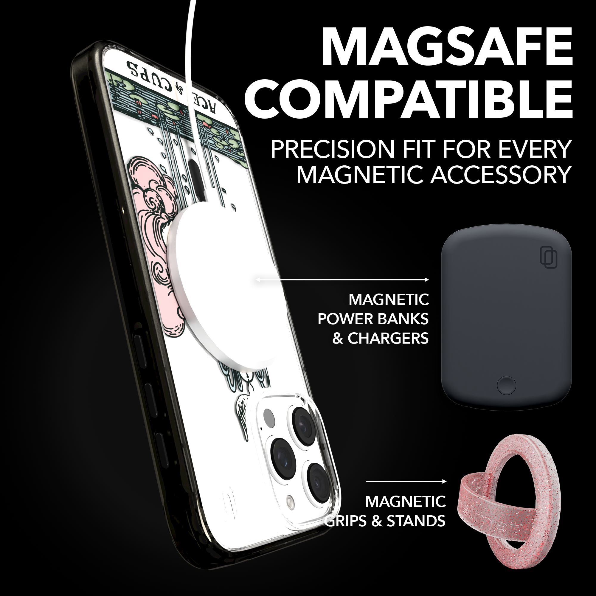 iPhone 16 Series | MagSafe | Tarot Collection | Ace of Cups Ace of Cups - Color / iPhone 16 Pro Max / Black