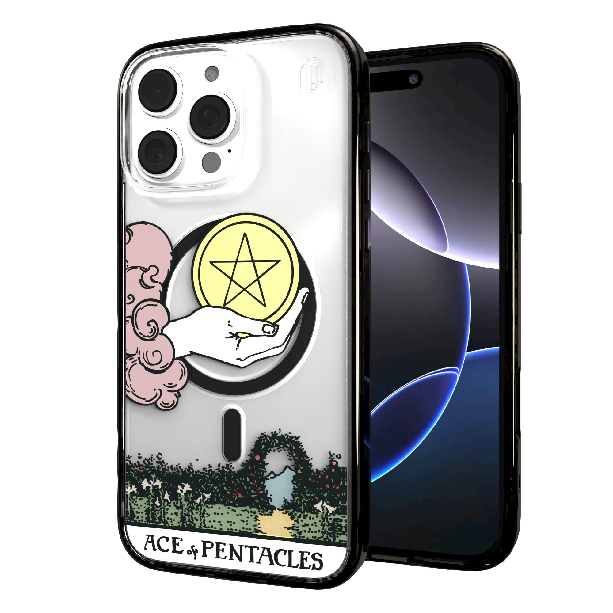 iPhone 16 Series | MagSafe | Tarot Collection | Ace of Pentacles Ace of Pentacles - Color / iPhone 16 Pro Max / Black