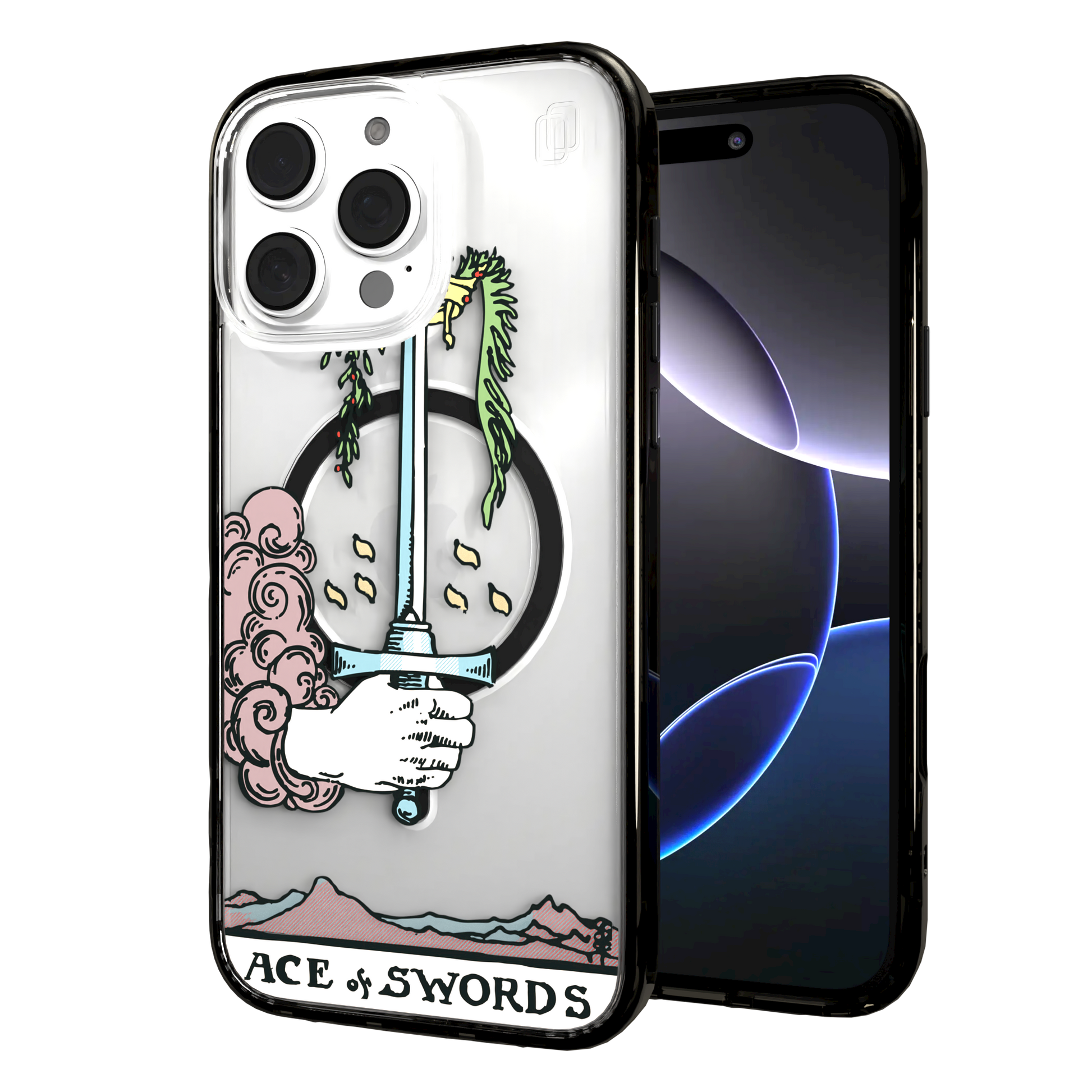 iPhone 16 Series | MagSafe | Tarot Collection | Ace of Swords Ace of Swords - Color / iPhone 16 Pro Max / Black