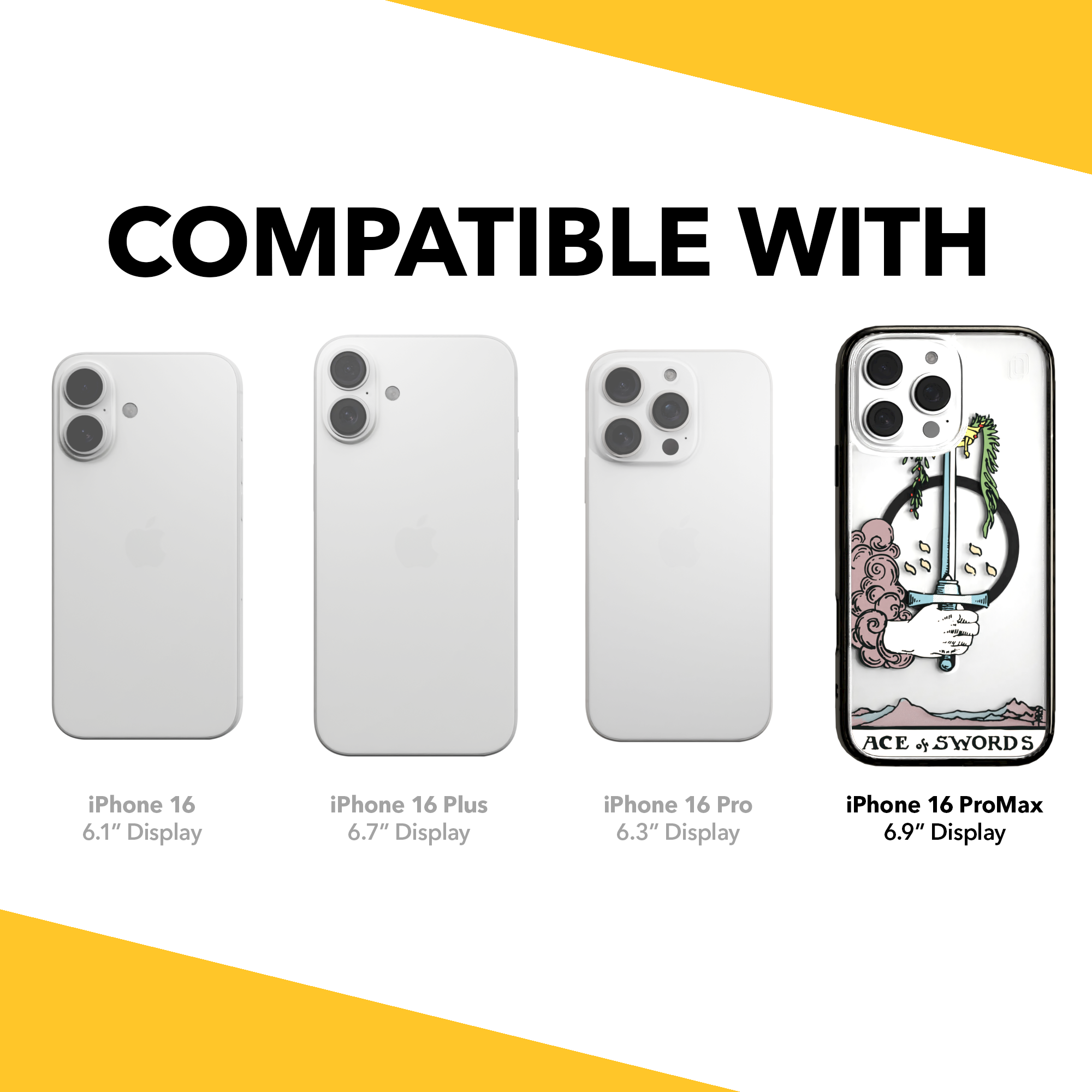 iPhone 16 Series | MagSafe | Tarot Collection | Ace of Swords Ace of Swords - Color / iPhone 16 Pro Max / Black