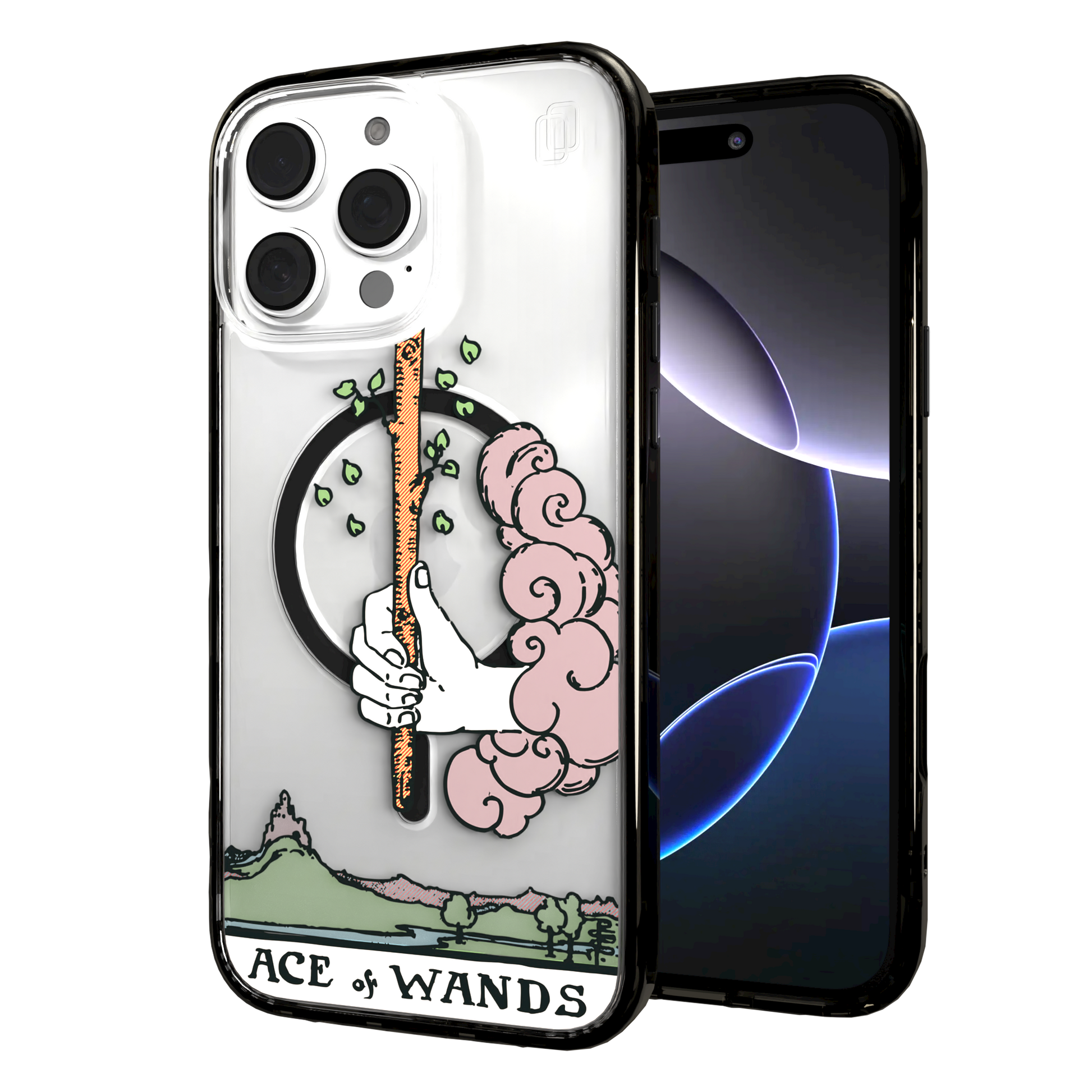 iPhone 16 Series | MagSafe | Tarot Collection | Ace of Wands Ace of Wands - Color / iPhone 16 Pro Max / Black