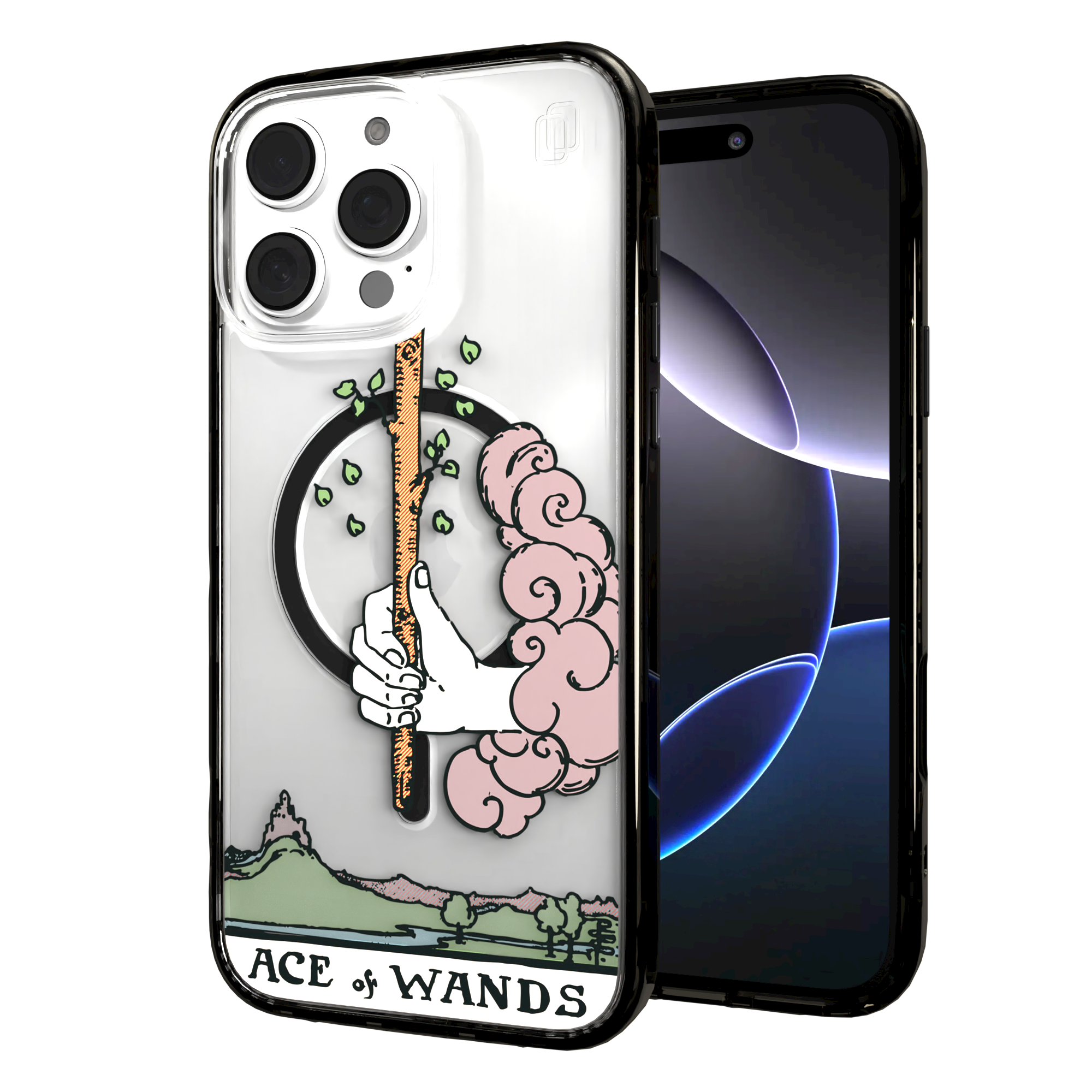 iPhone 16 Series | MagSafe | Tarot Collection | Ace of Wands Ace of Wands - Color / iPhone 16 Pro Max / Black