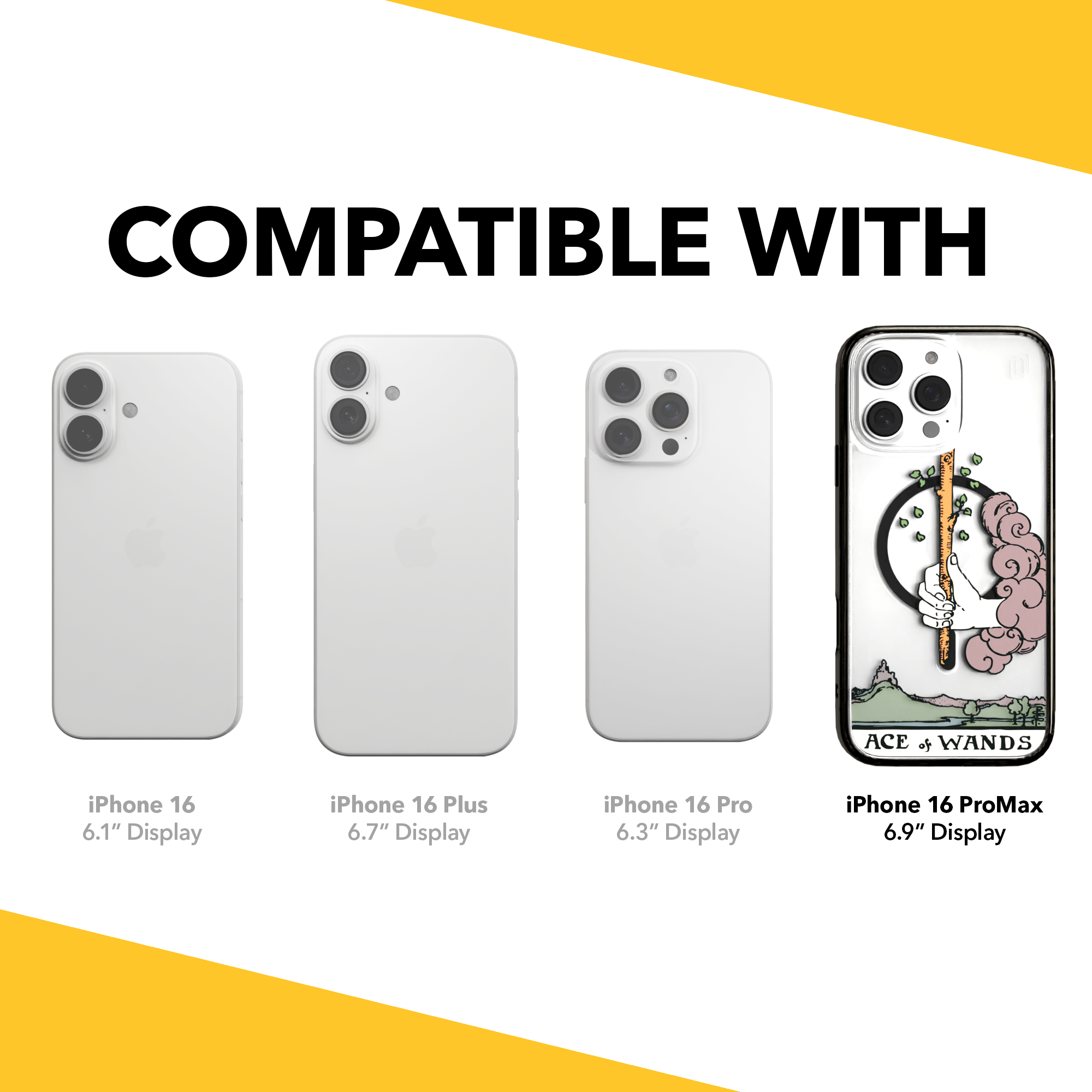 iPhone 16 Series | MagSafe | Tarot Collection | Ace of Wands Ace of Wands - Color / iPhone 16 Pro Max / Black