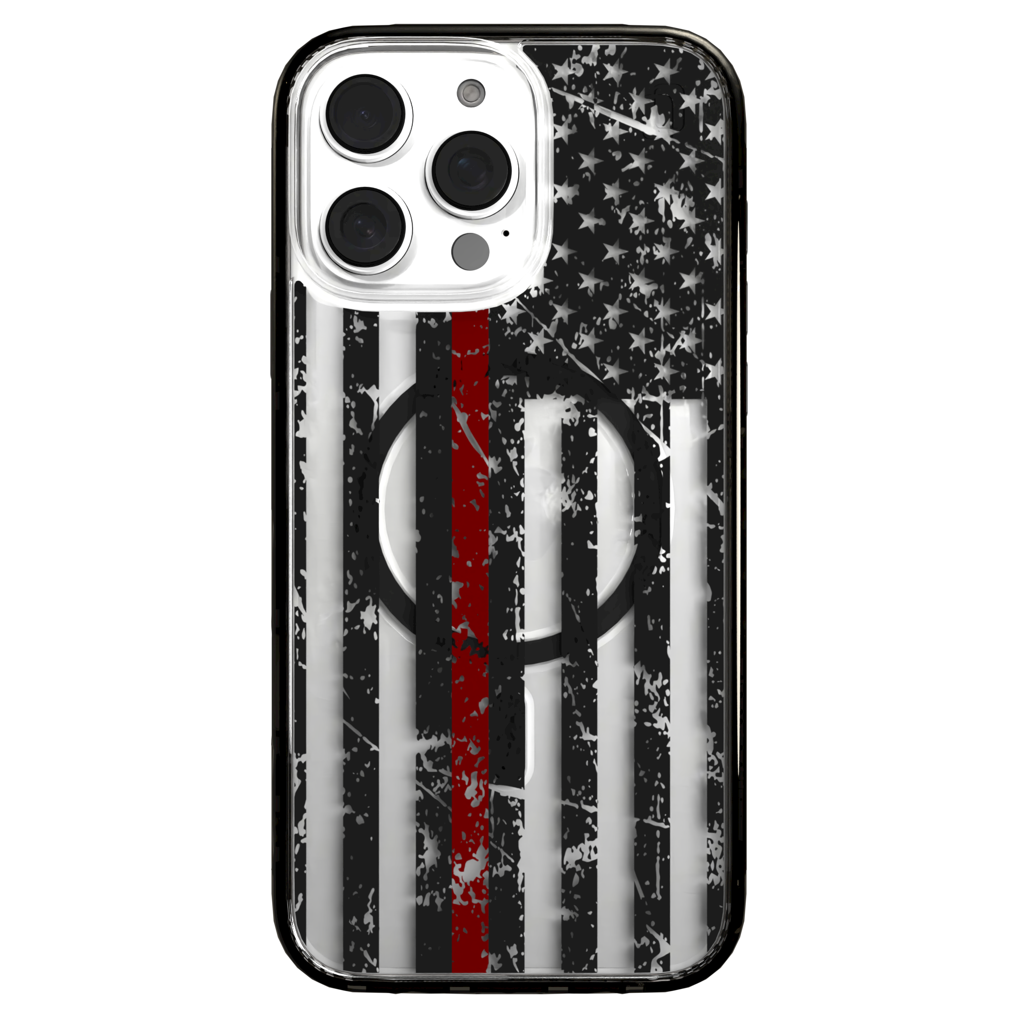 iPhone 16 Series | MagSafe | Red, White & Blue Case Collection | Thin Red Line Red Line / iPhone 16 Pro Max / Black