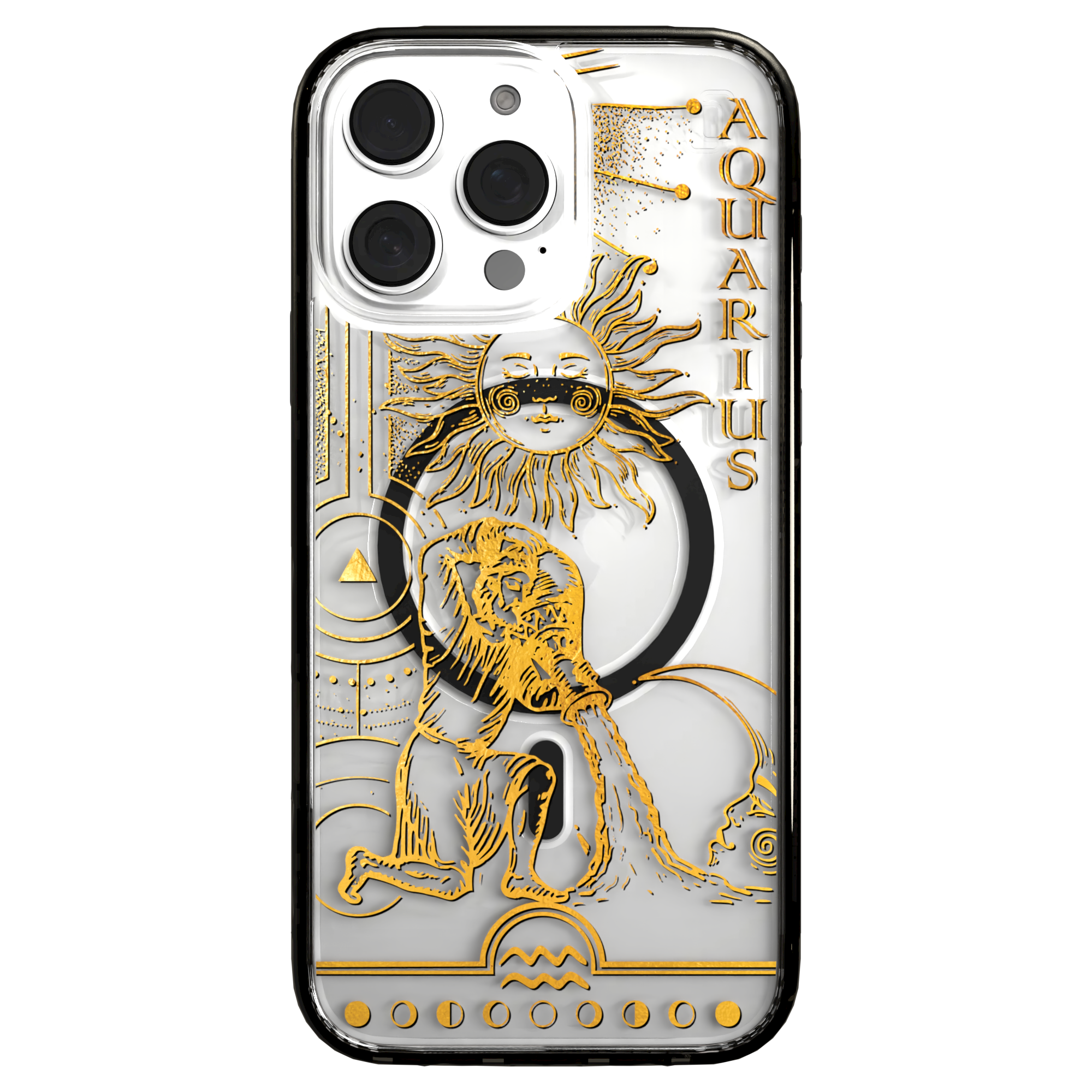 iPhone 16 Series | MagSafe | Zodiac Collection | Aquarius Aquarius Gold / iPhone 16 Pro Max / Black