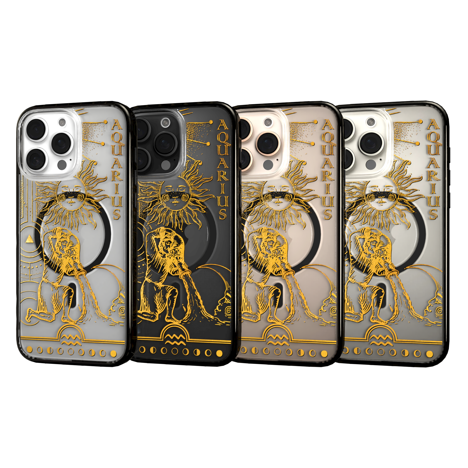iPhone 16 Series | MagSafe | Zodiac Collection | Aquarius Aquarius Gold / iPhone 16 Pro Max / Black