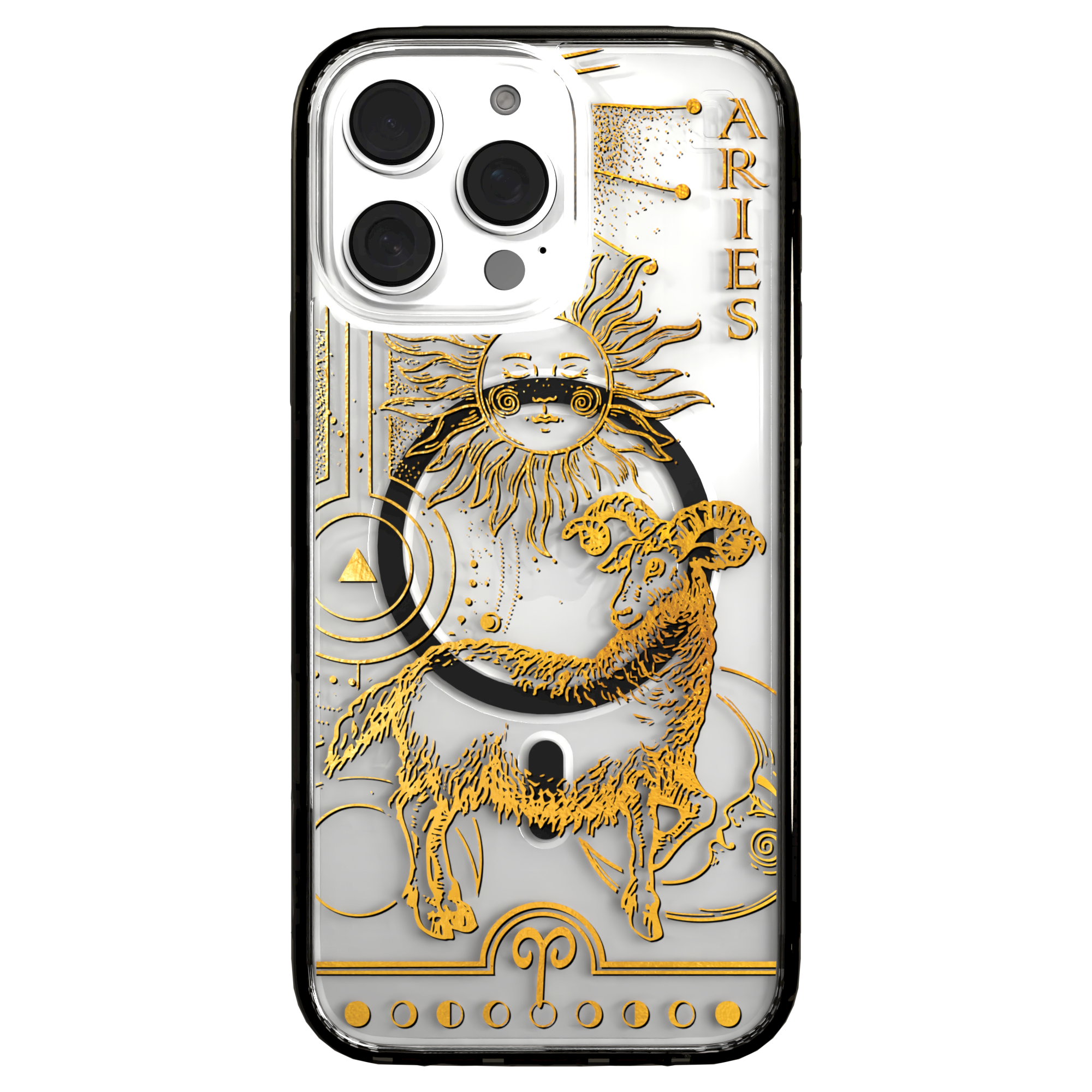 iPhone 16 Series | MagSafe | Zodiac Collection | Aries Aries Gold / iPhone 16 Pro Max / Black