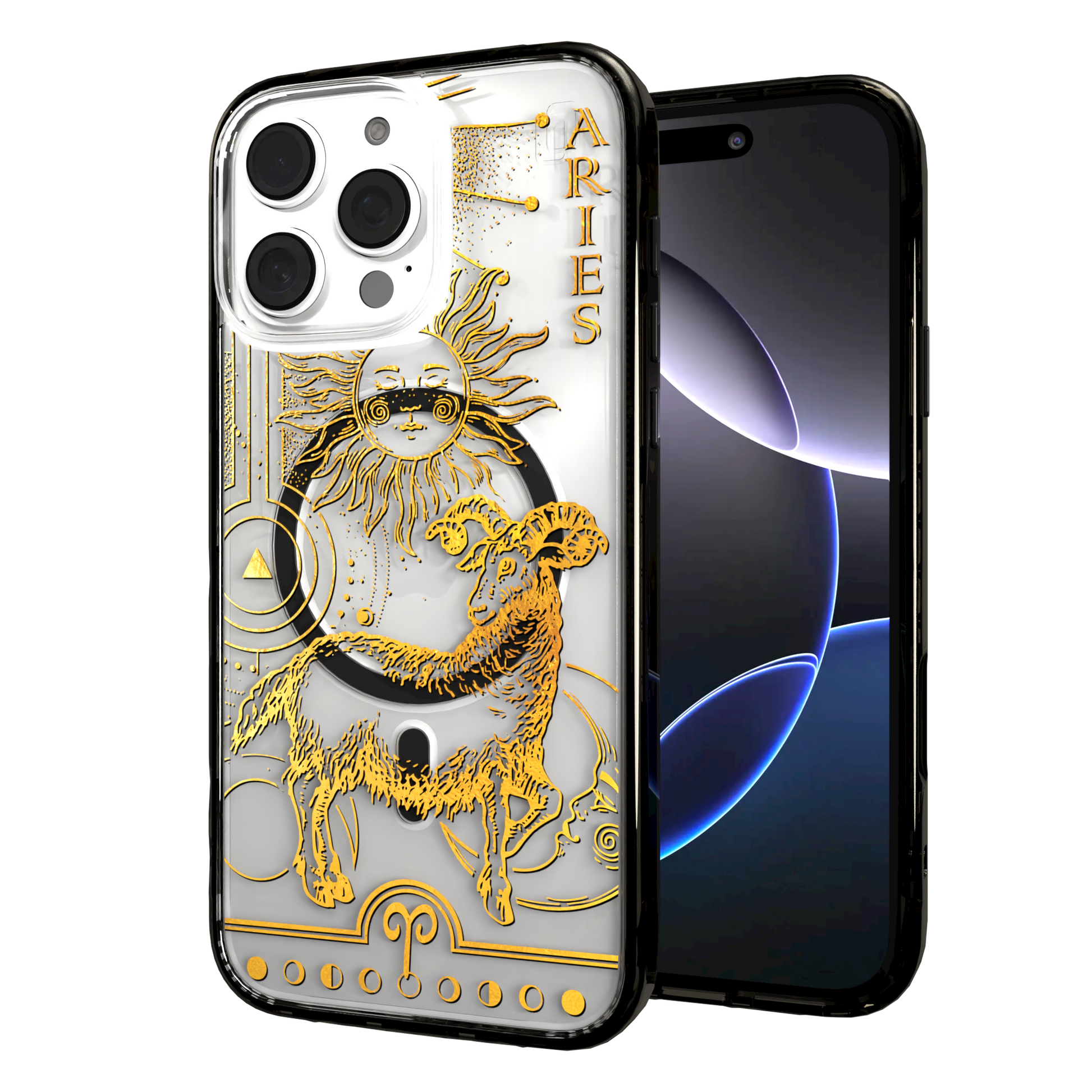 iPhone 16 Series | MagSafe | Zodiac Collection | Aries Aries Gold / iPhone 16 Pro Max / Black