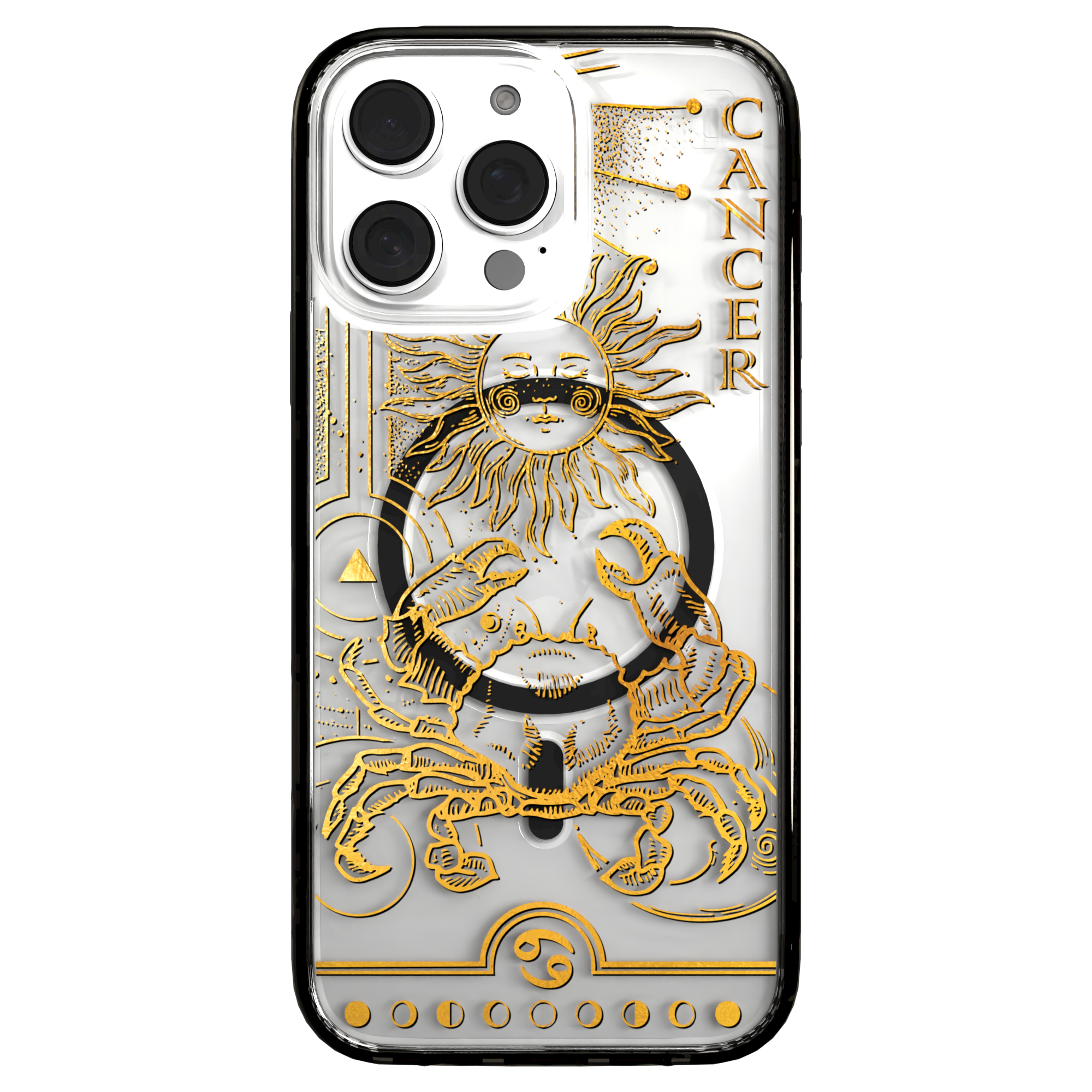 iPhone 16 Series | MagSafe | Zodiac Collection | Cancer Cancer Gold / iPhone 16 Pro Max / Black