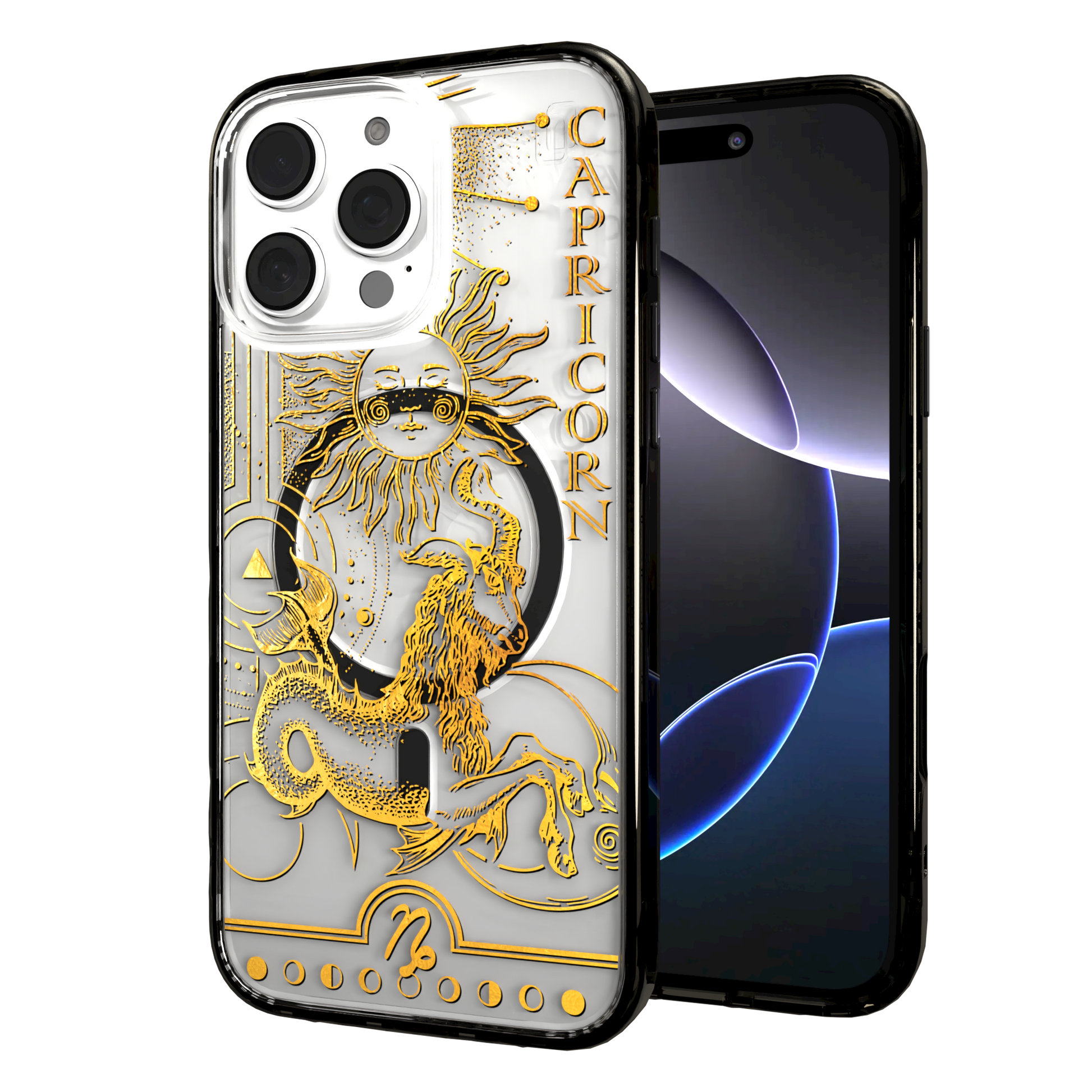 iPhone 16 Series | MagSafe | Zodiac Collection |Capricorn Capricorn Gold / iPhone 16 Pro Max / Black