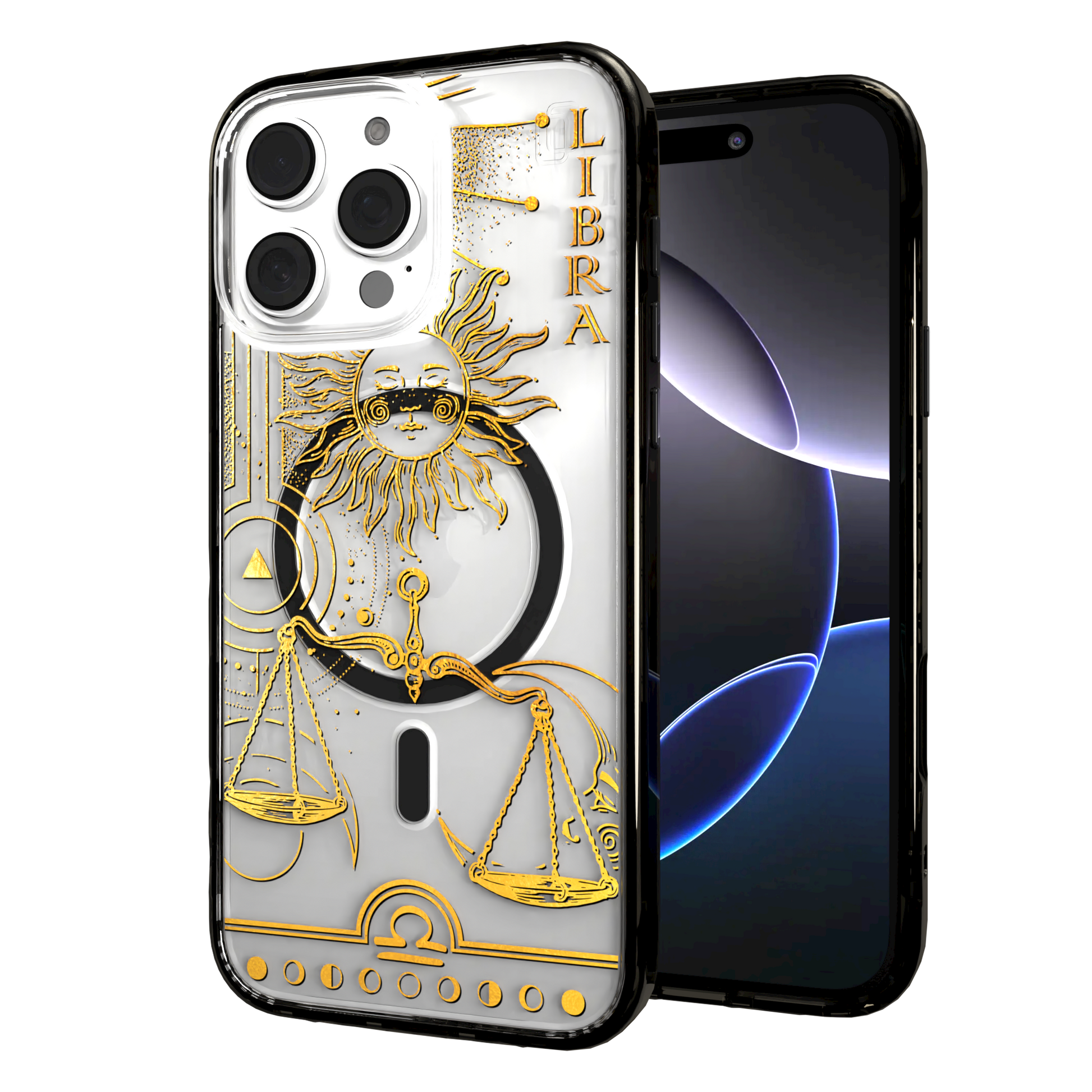 iPhone 16 Series | MagSafe | Zodiac Collection | Libra Libra Gold / iPhone 16 Pro Max / Black