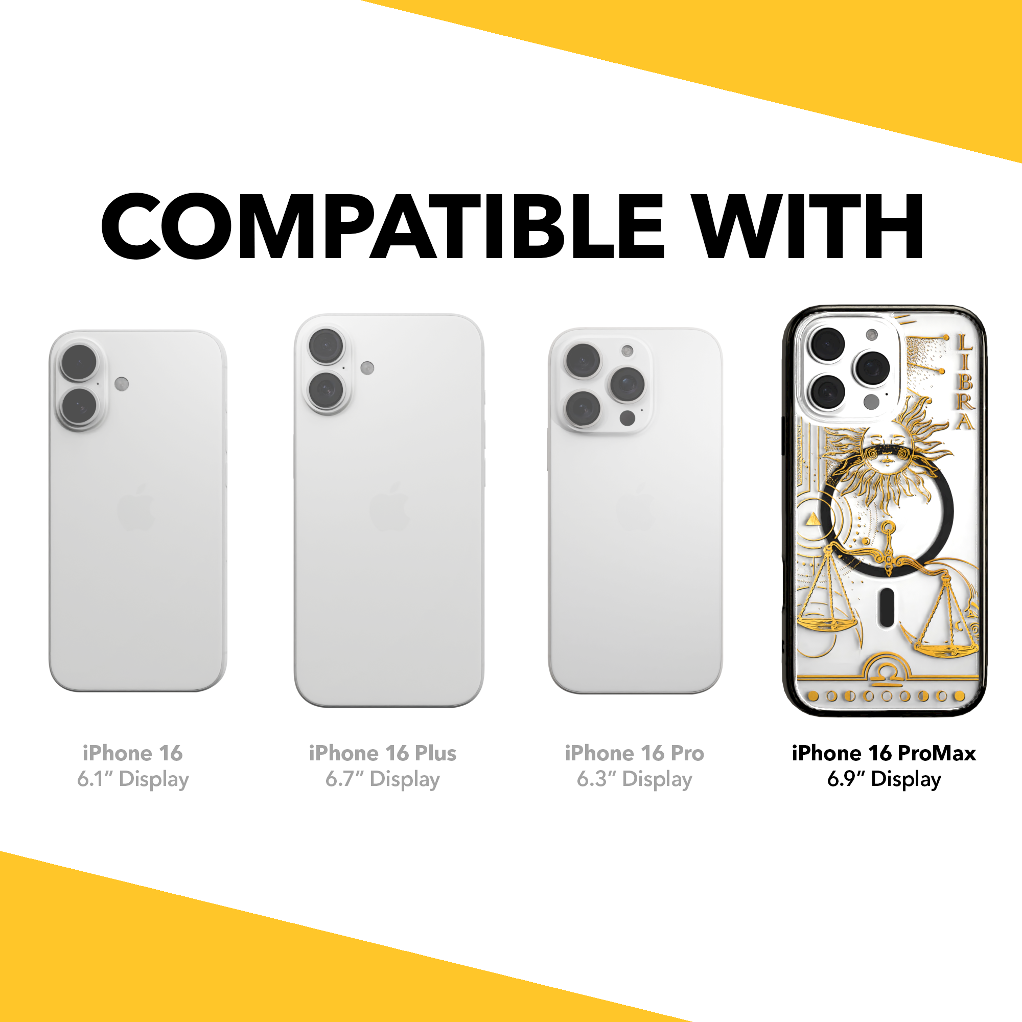 iPhone 16 Series | MagSafe | Zodiac Collection | Libra Libra Gold / iPhone 16 Pro Max / Black