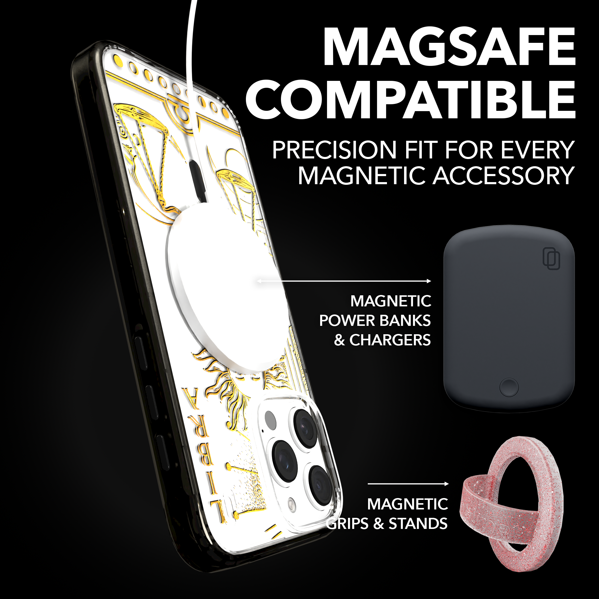 iPhone 16 Series | MagSafe | Zodiac Collection | Libra Libra Gold / iPhone 16 Pro Max / Black