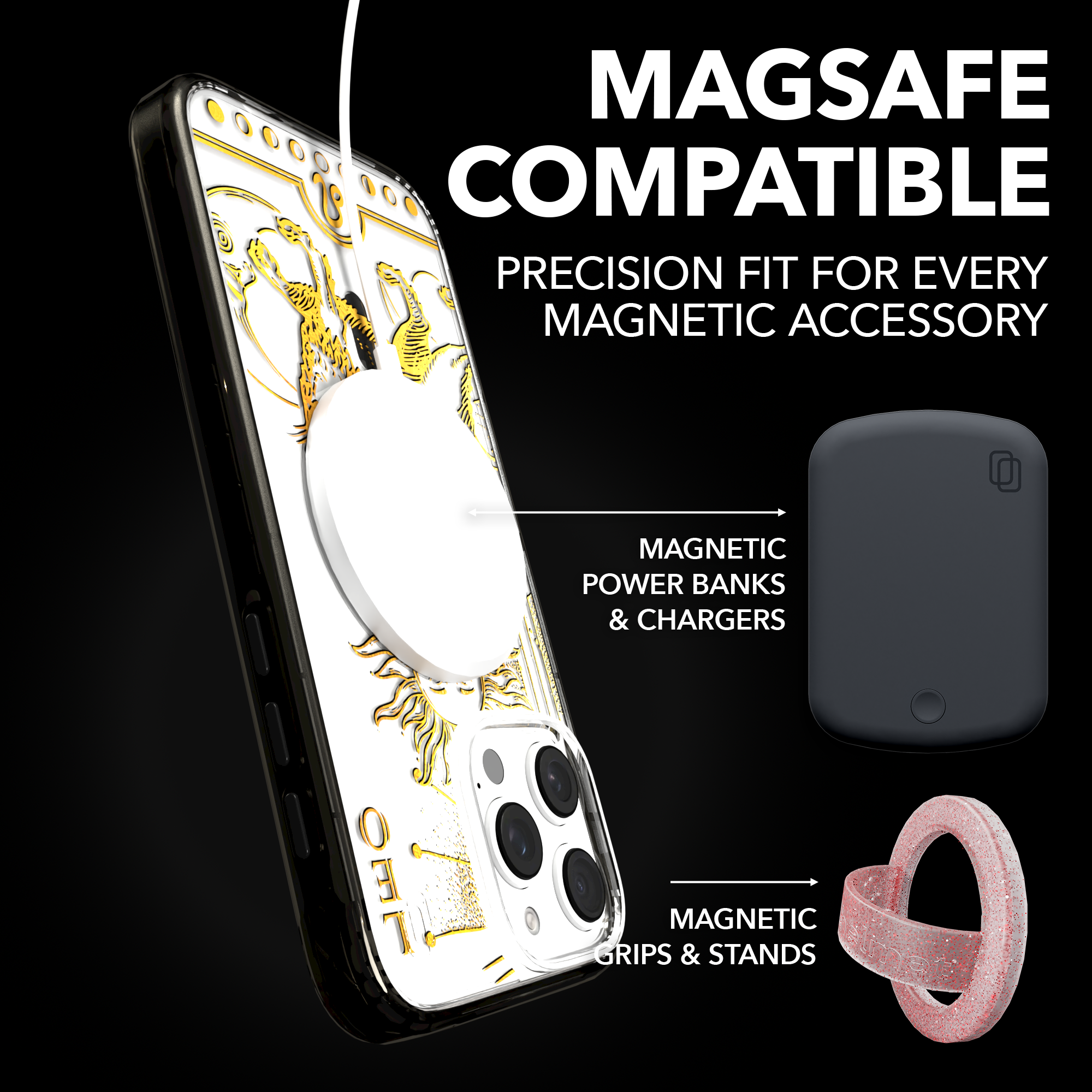 iPhone 16 Series | MagSafe | Zodiac Collection | Leo Leo Gold / iPhone 16 Pro Max / Black