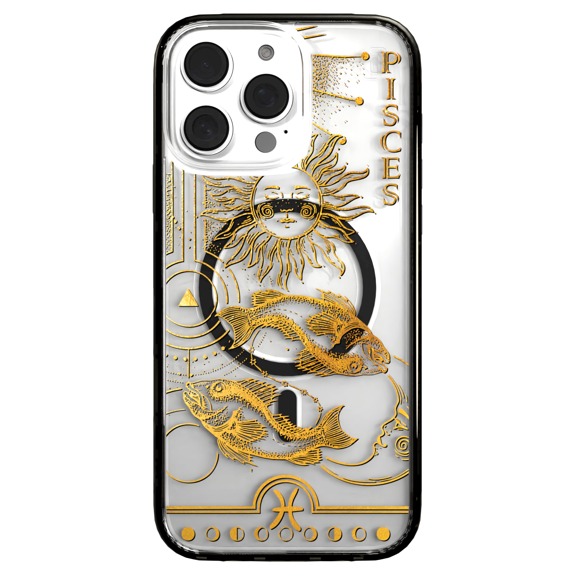 iPhone 16 Series | MagSafe | Zodiac Collection | Pisces Pisces Gold / iPhone 16 Pro Max / Black