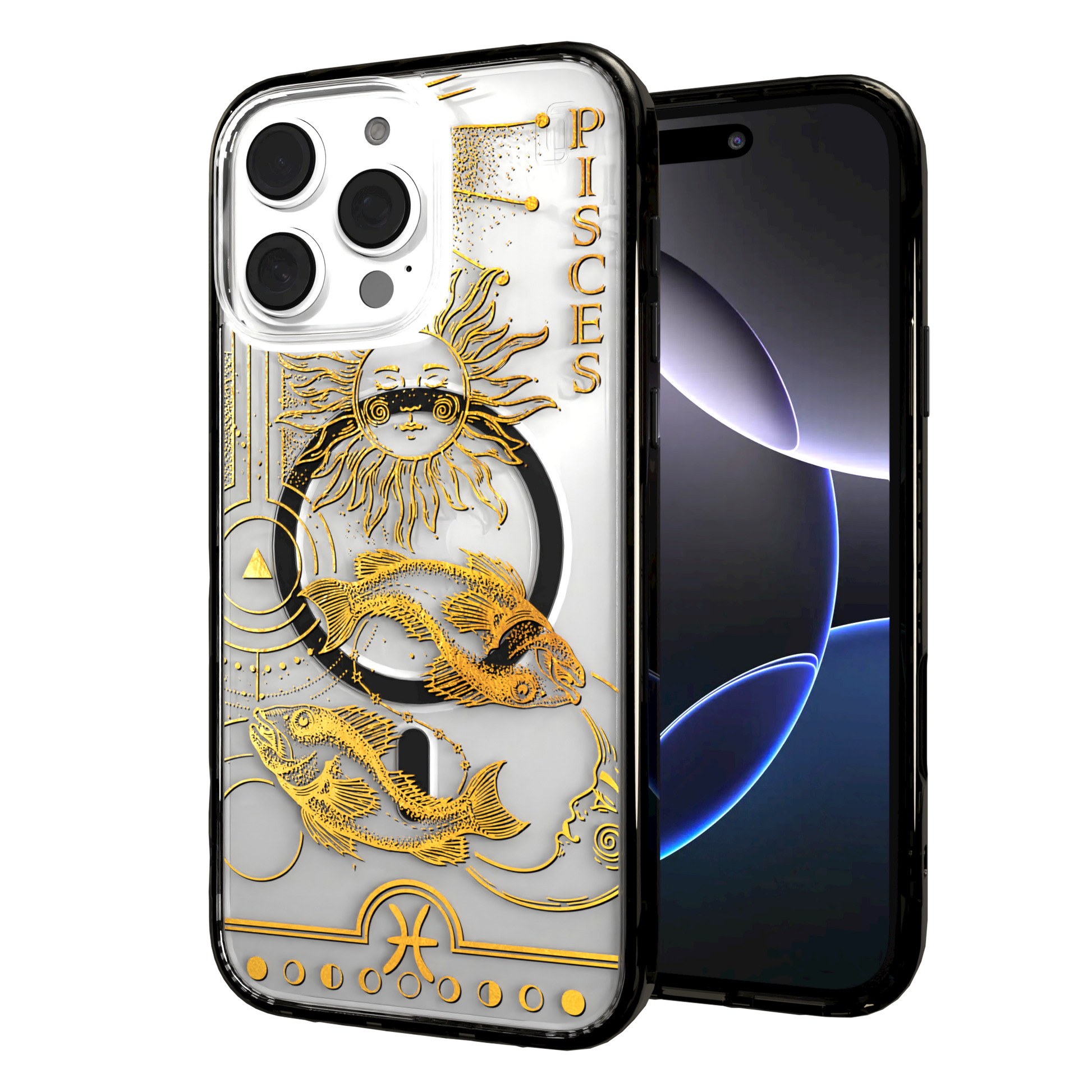iPhone 16 Series | MagSafe | Zodiac Collection | Pisces Pisces Gold / iPhone 16 Pro Max / Black