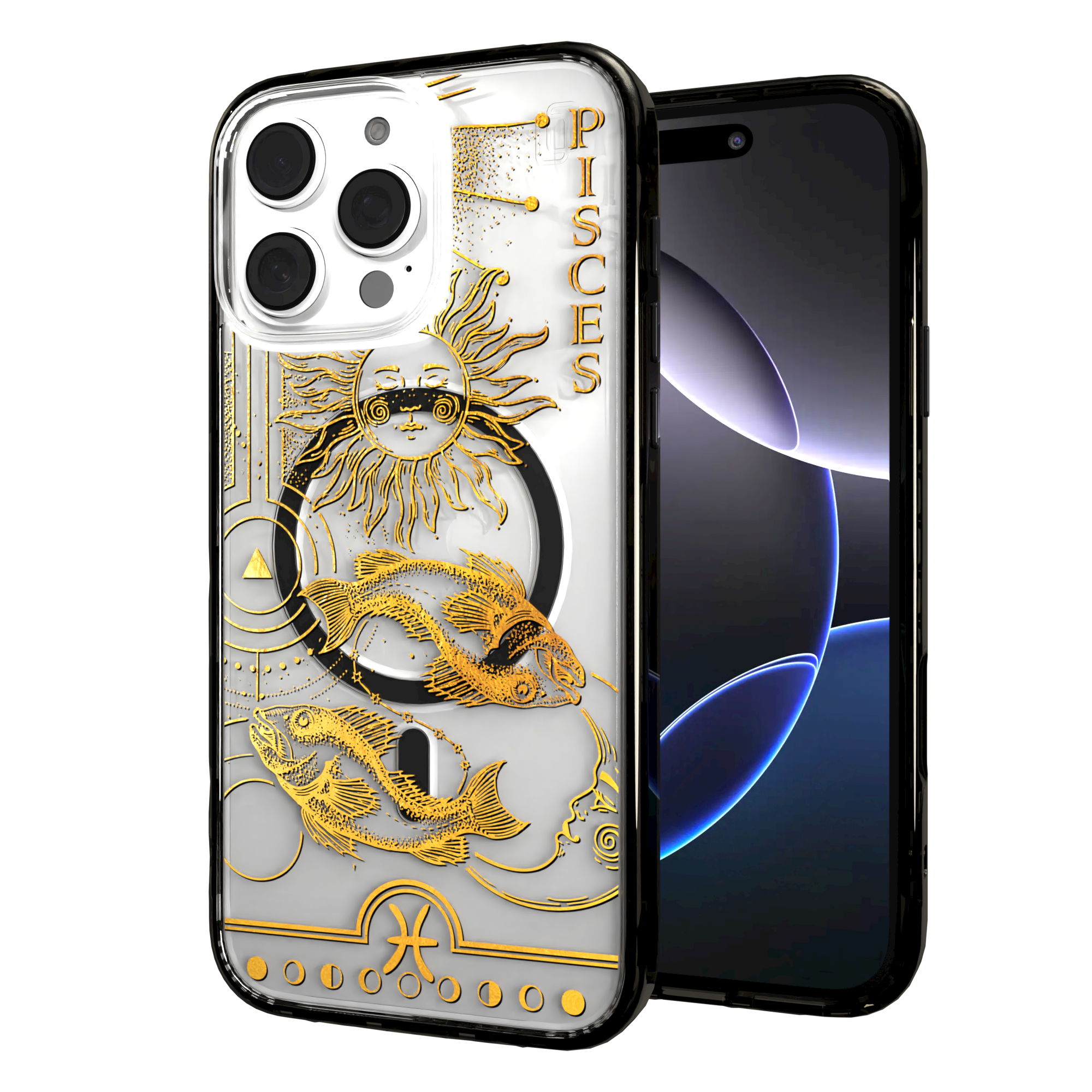 iPhone 16 Series | MagSafe | Zodiac Collection | Pisces Pisces Gold / iPhone 16 Pro Max / Black