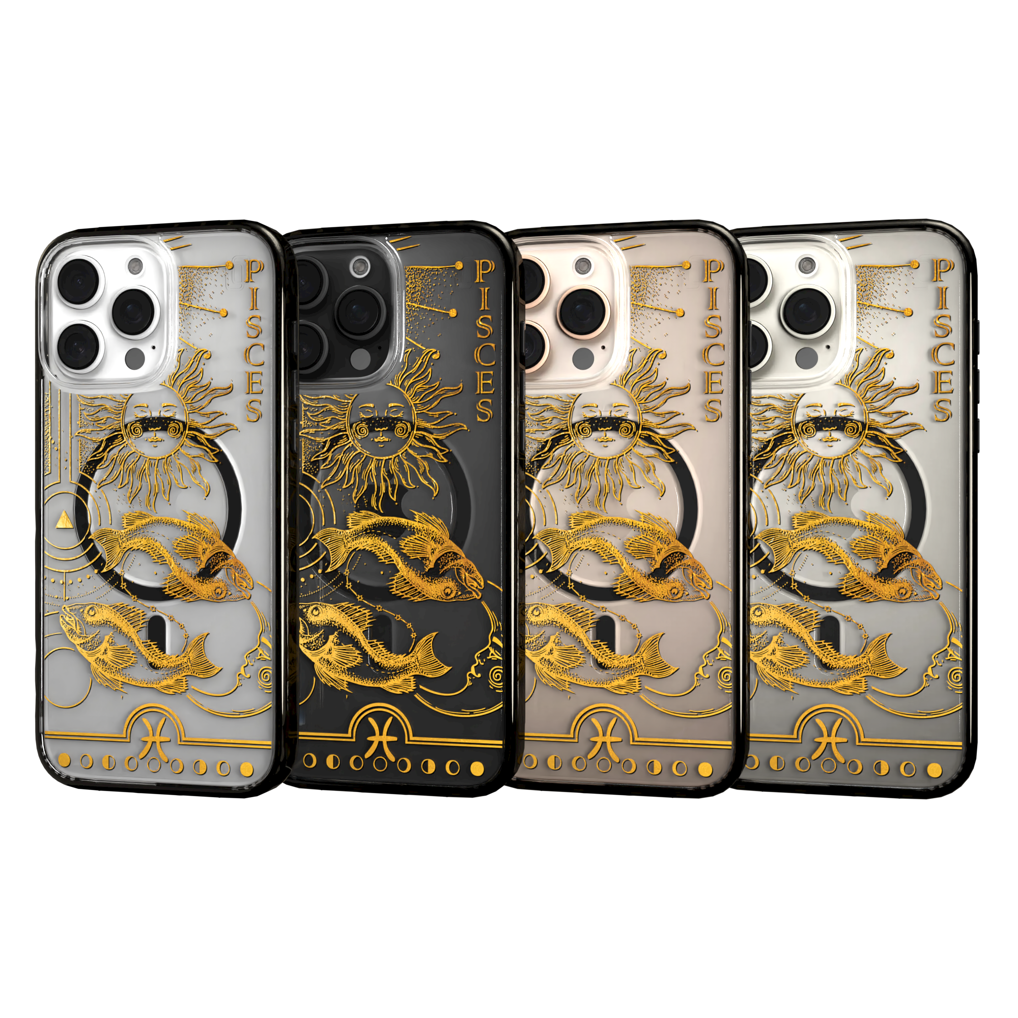 iPhone 16 Series | MagSafe | Zodiac Collection | Pisces Pisces Gold / iPhone 16 Pro Max / Black