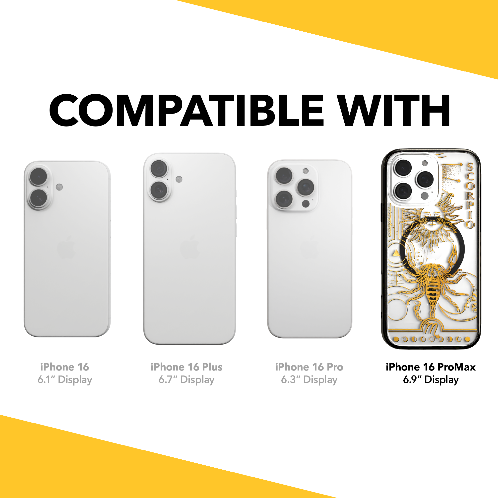 iPhone 16 Series | MagSafe | Zodiac Collection | Scorpio Scorpio Gold / iPhone 16 Pro Max / Black