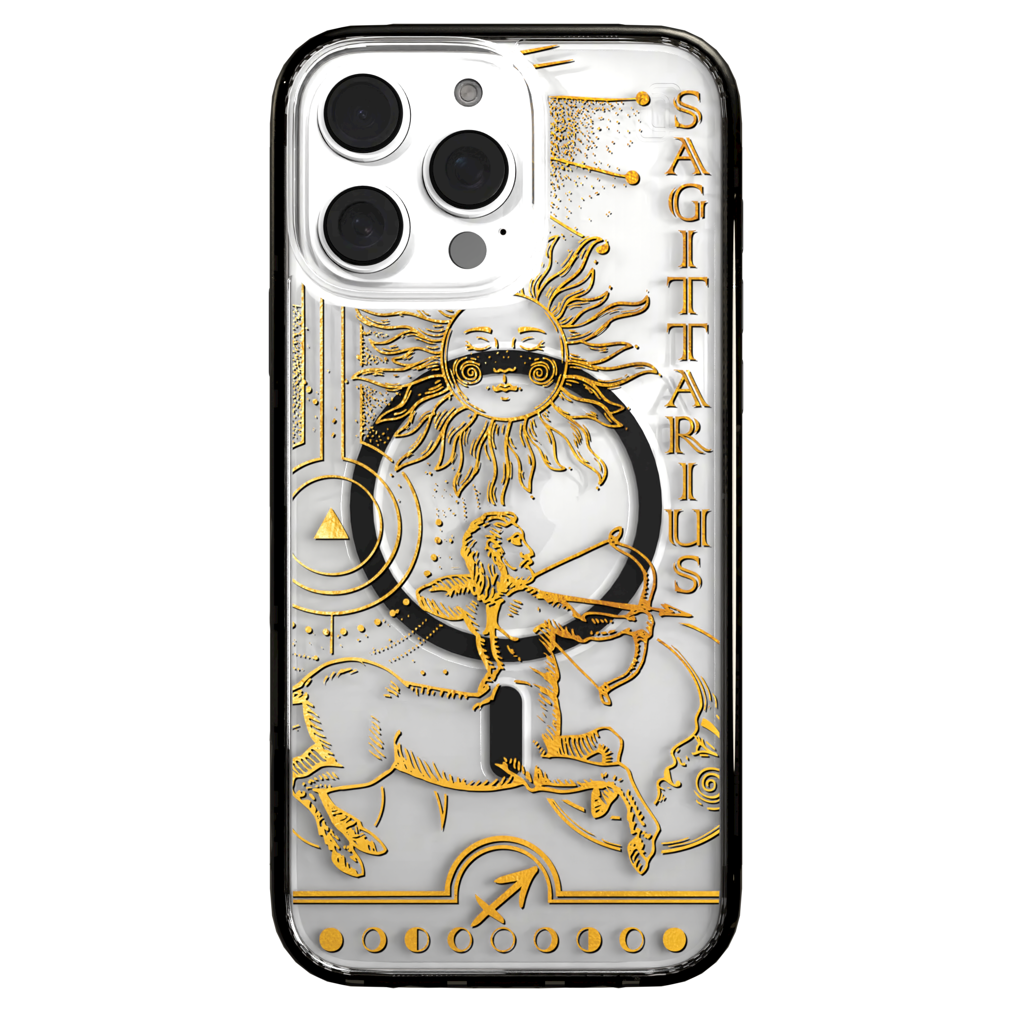 iPhone 16 Series | MagSafe | Zodiac Collection | Sagitarius Sagittarius Gold / iPhone 16 Pro Max / Black