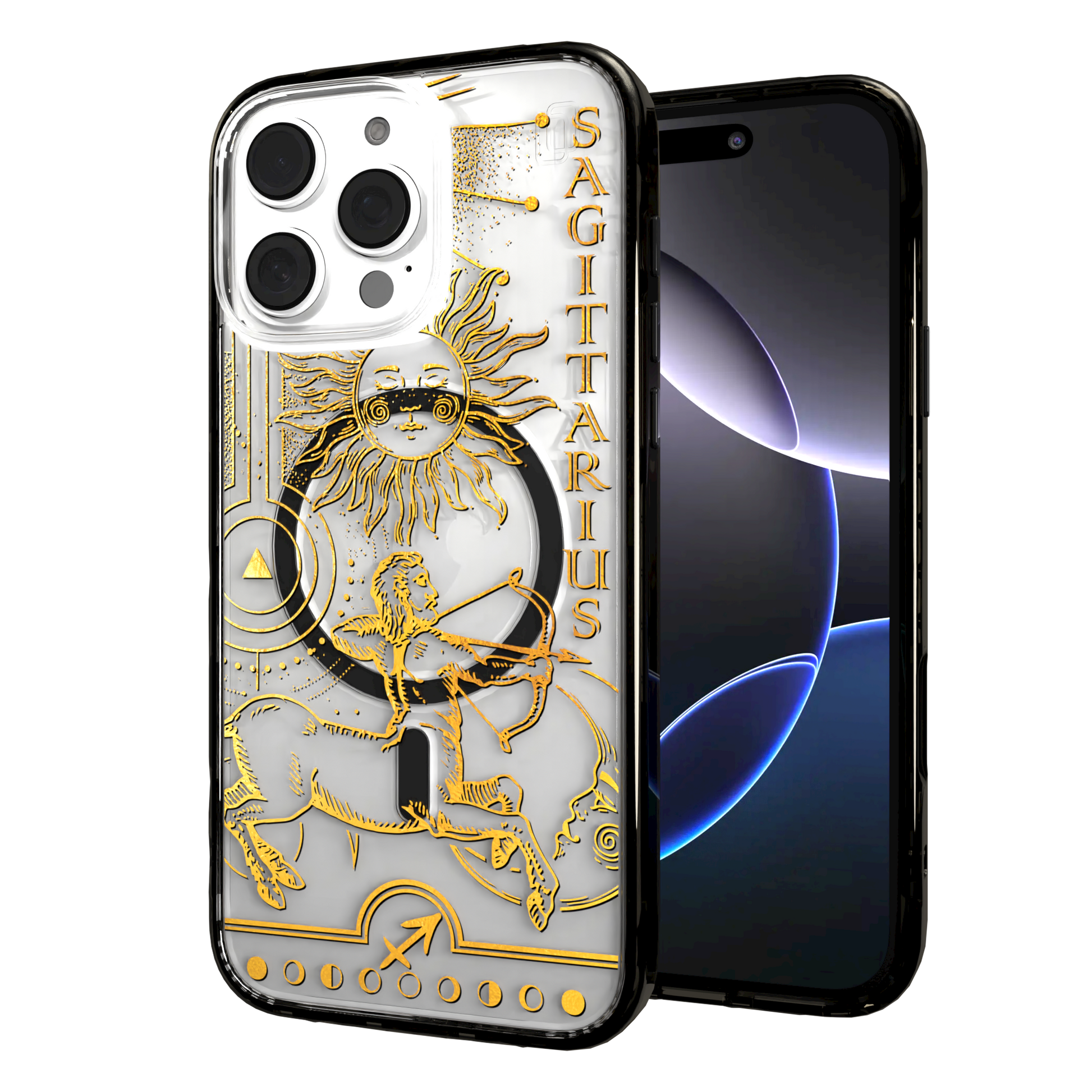 iPhone 16 Series | MagSafe | Zodiac Collection | Sagitarius Sagittarius Gold / iPhone 16 Pro Max / Black