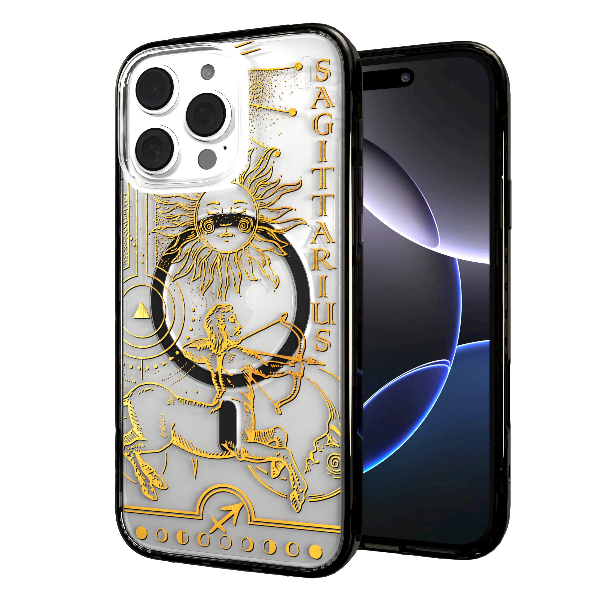 iPhone 16 Series | MagSafe | Zodiac Collection | Sagitarius Sagittarius Gold / iPhone 16 Pro Max / Black