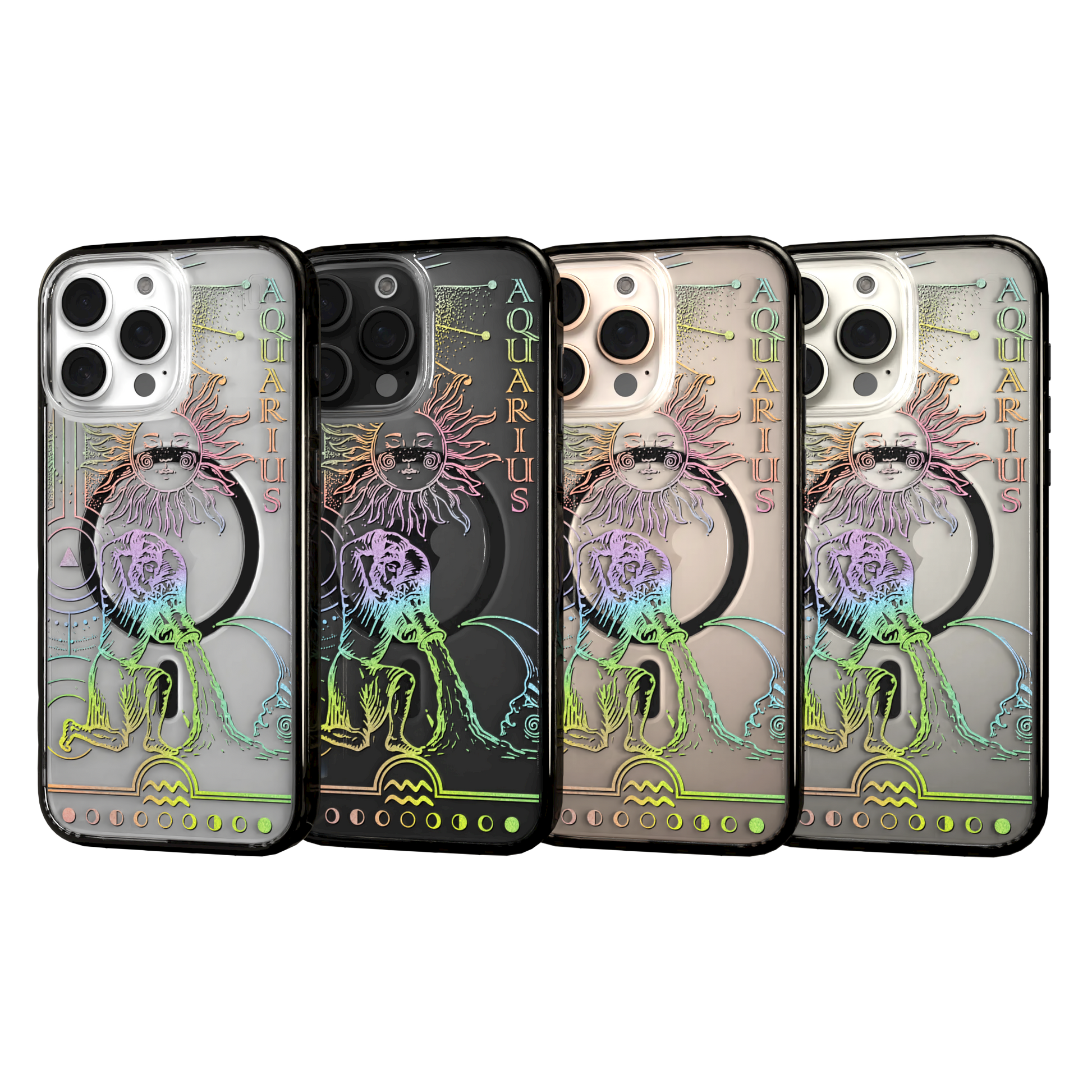 iPhone 16 Series | MagSafe | Zodiac Collection | Aquarius Aquarius Rainbow / iPhone 16 Pro Max / Black