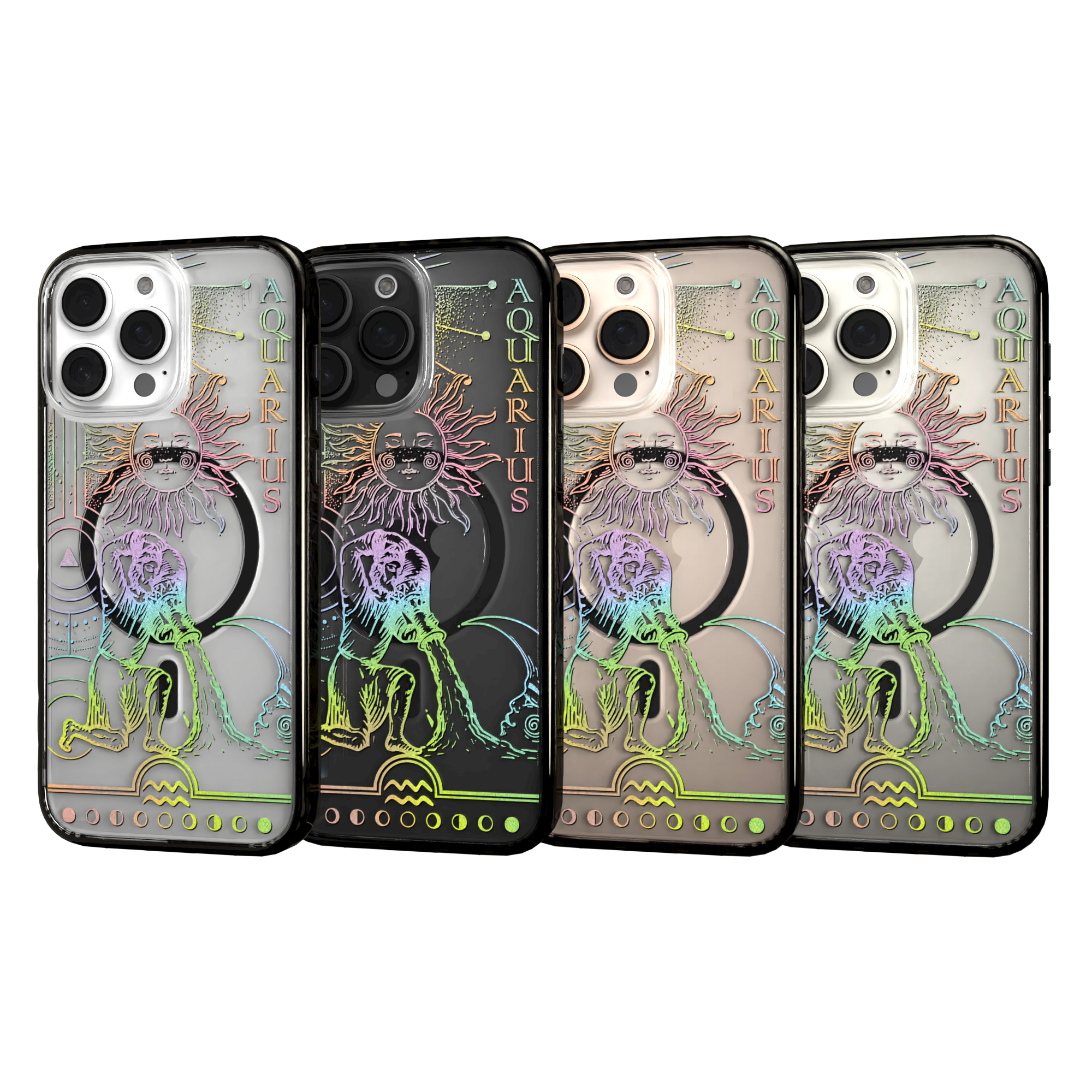 iPhone 16 Series | MagSafe | Zodiac Collection | Aquarius Aquarius Rainbow / iPhone 16 Pro Max / Black