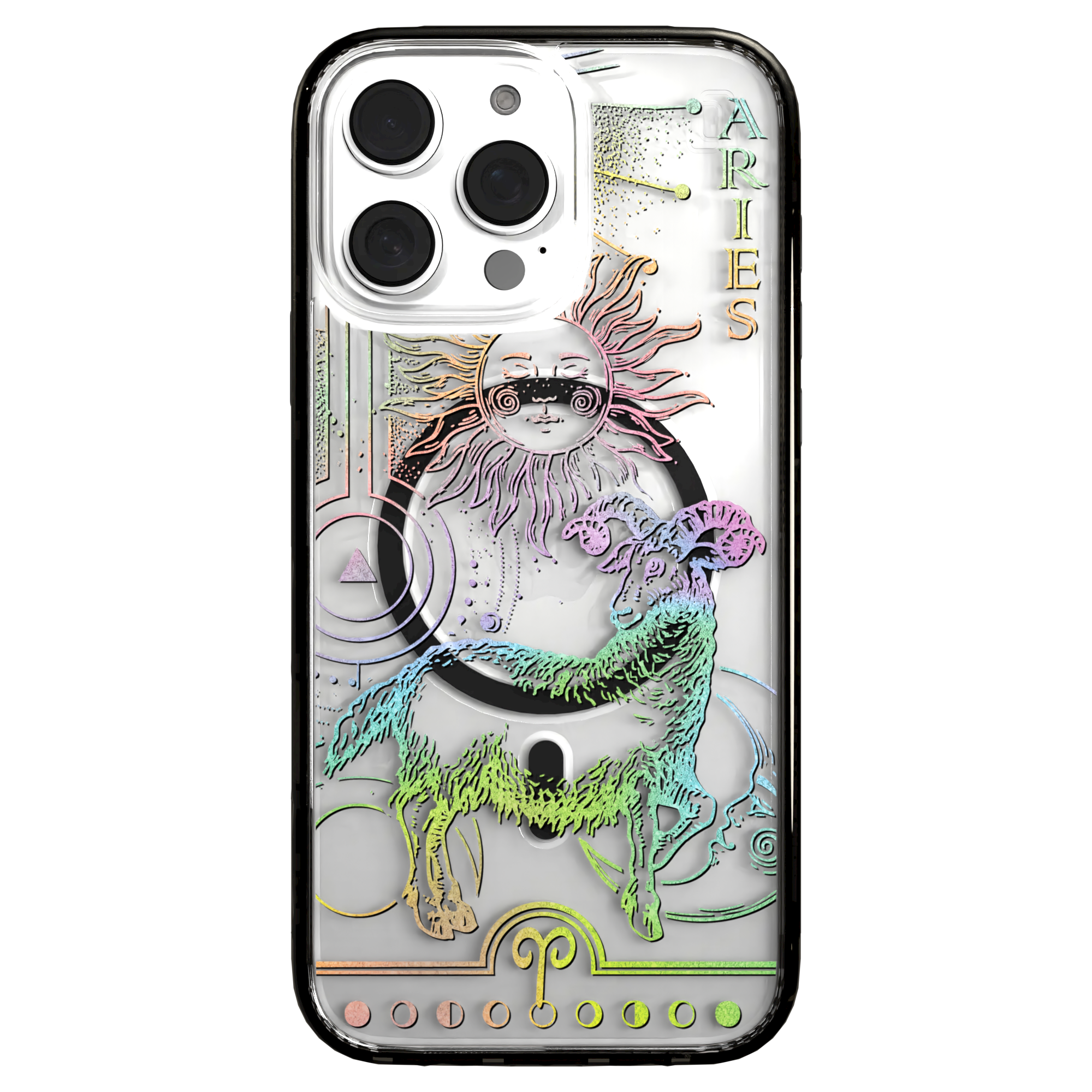 iPhone 16 Series | MagSafe | Zodiac Collection | Aries Aries Rainbow / iPhone 16 Pro Max / Black