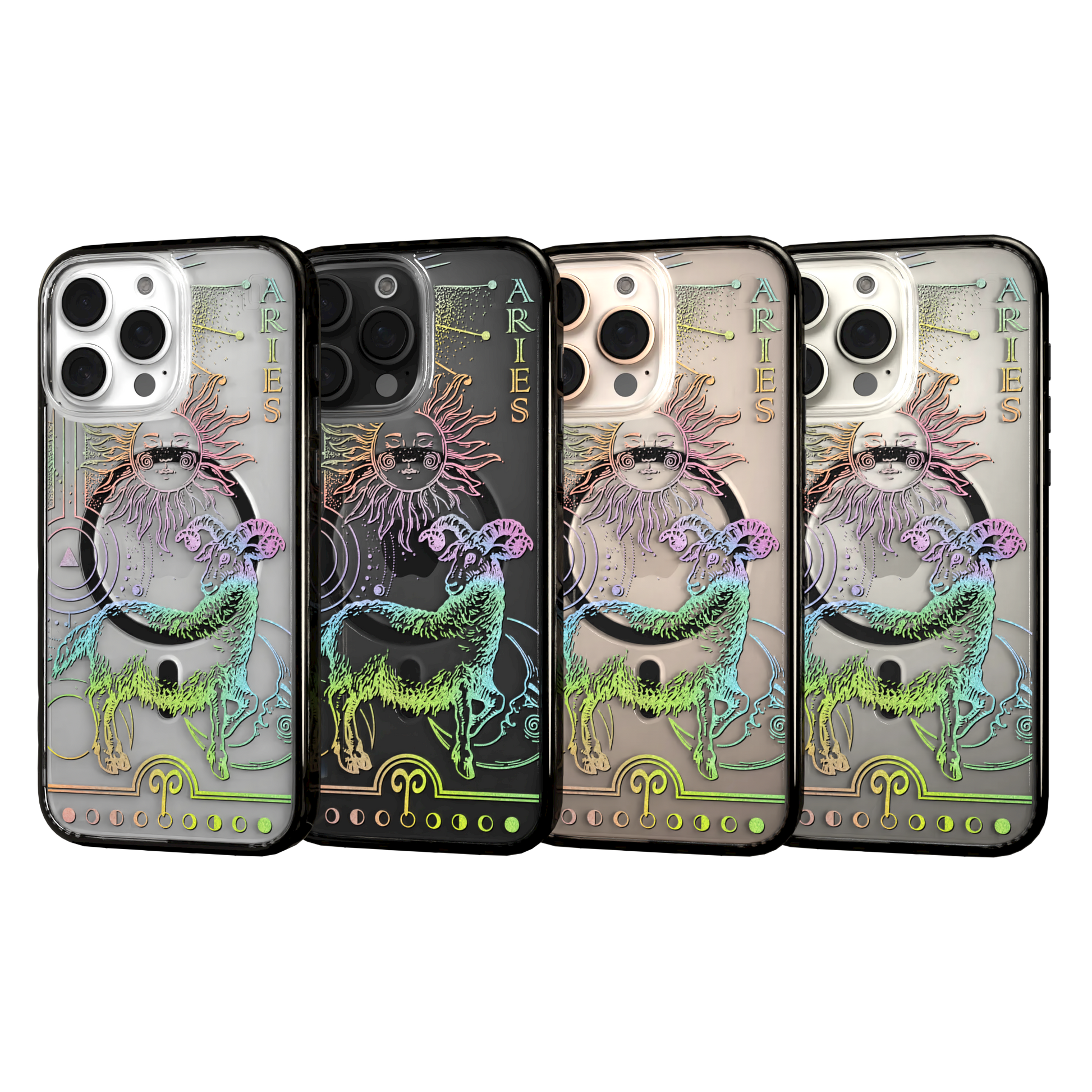 iPhone 16 Series | MagSafe | Zodiac Collection | Aries Aries Rainbow / iPhone 16 Pro Max / Black