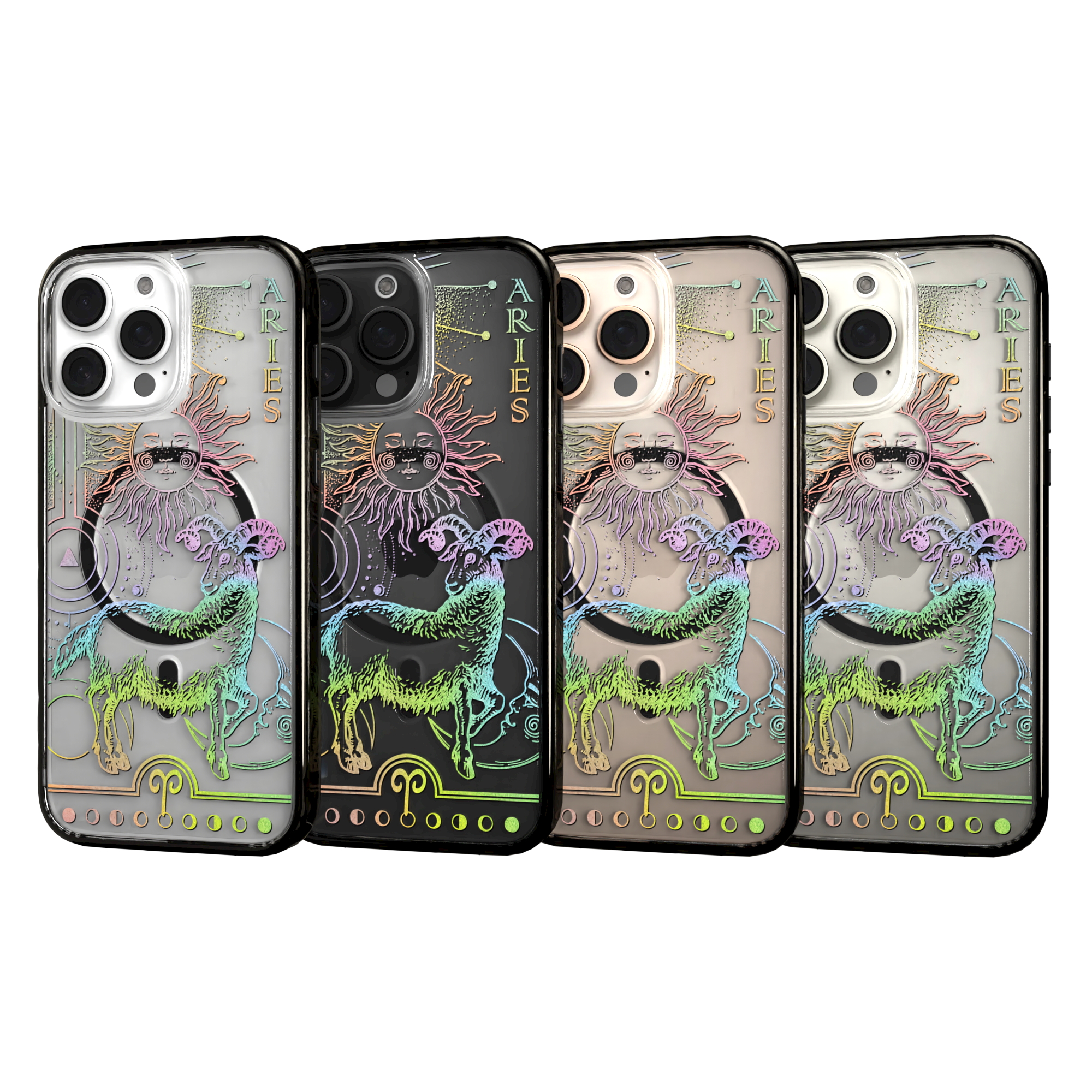 iPhone 16 Series | MagSafe | Zodiac Collection | Aries Aries Rainbow / iPhone 16 Pro Max / Black