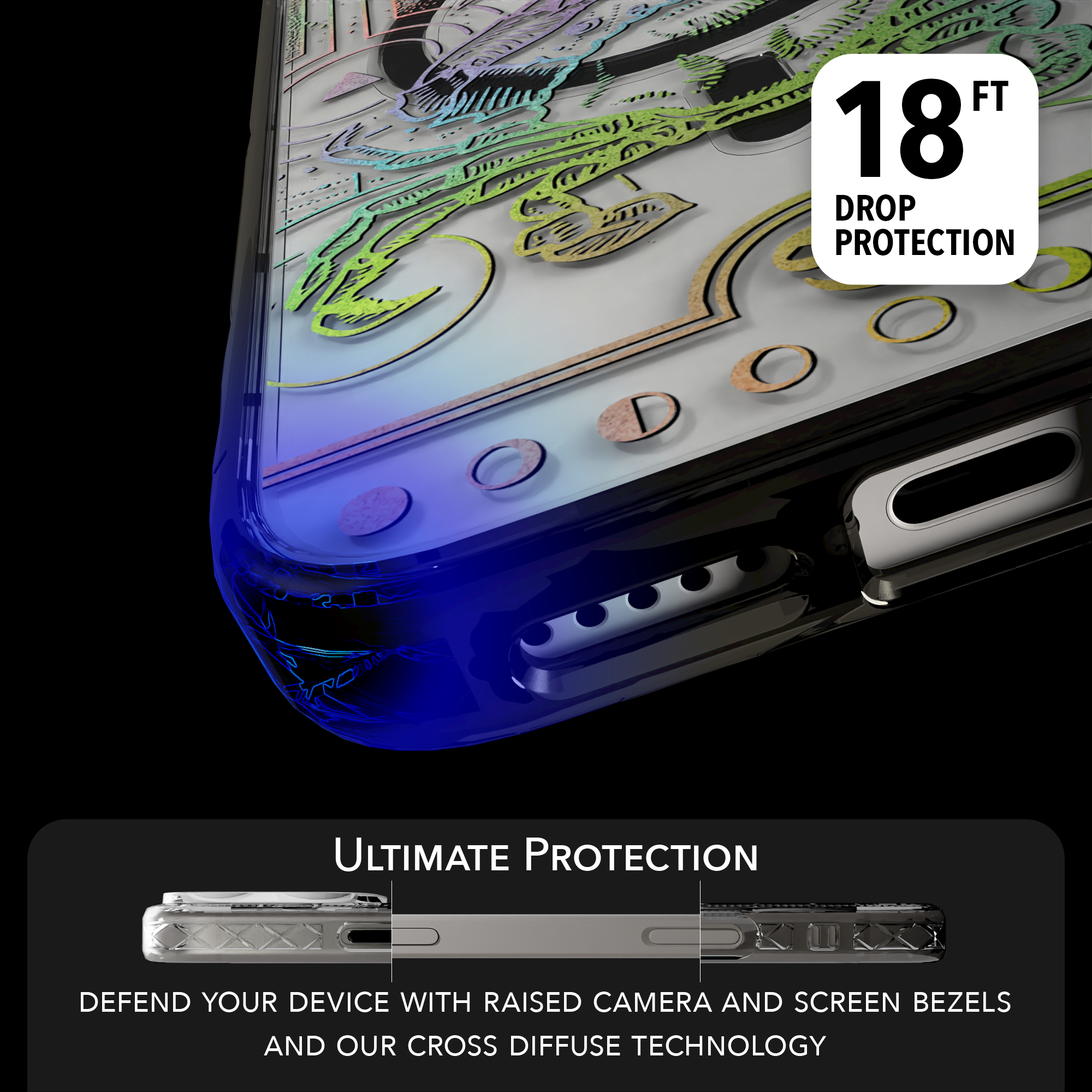 iPhone 16 Series | MagSafe | Zodiac Collection | Cancer Cancer Rainbow / iPhone 16 Pro Max / Black