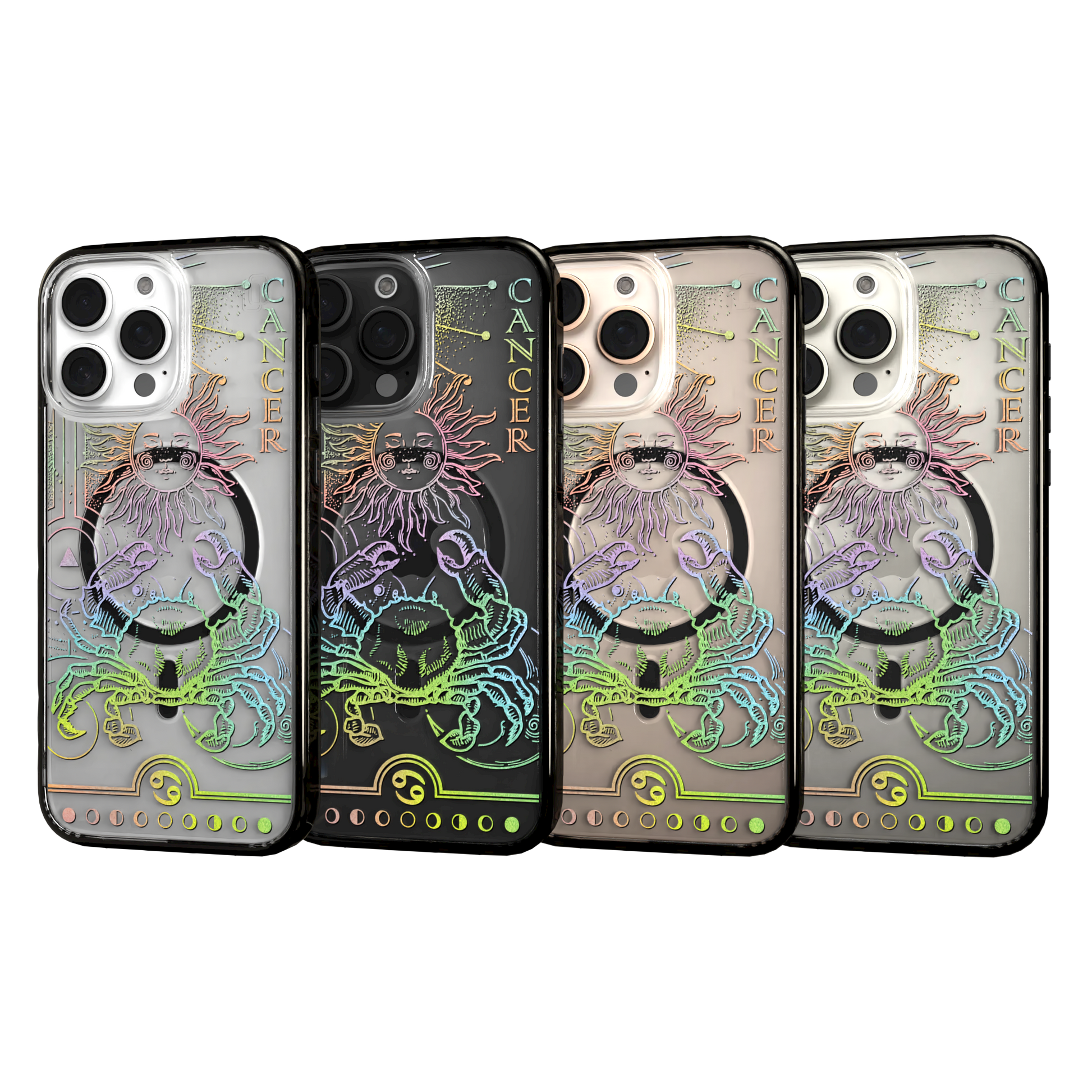 iPhone 16 Series | MagSafe | Zodiac Collection | Cancer Cancer Rainbow / iPhone 16 Pro Max / Black