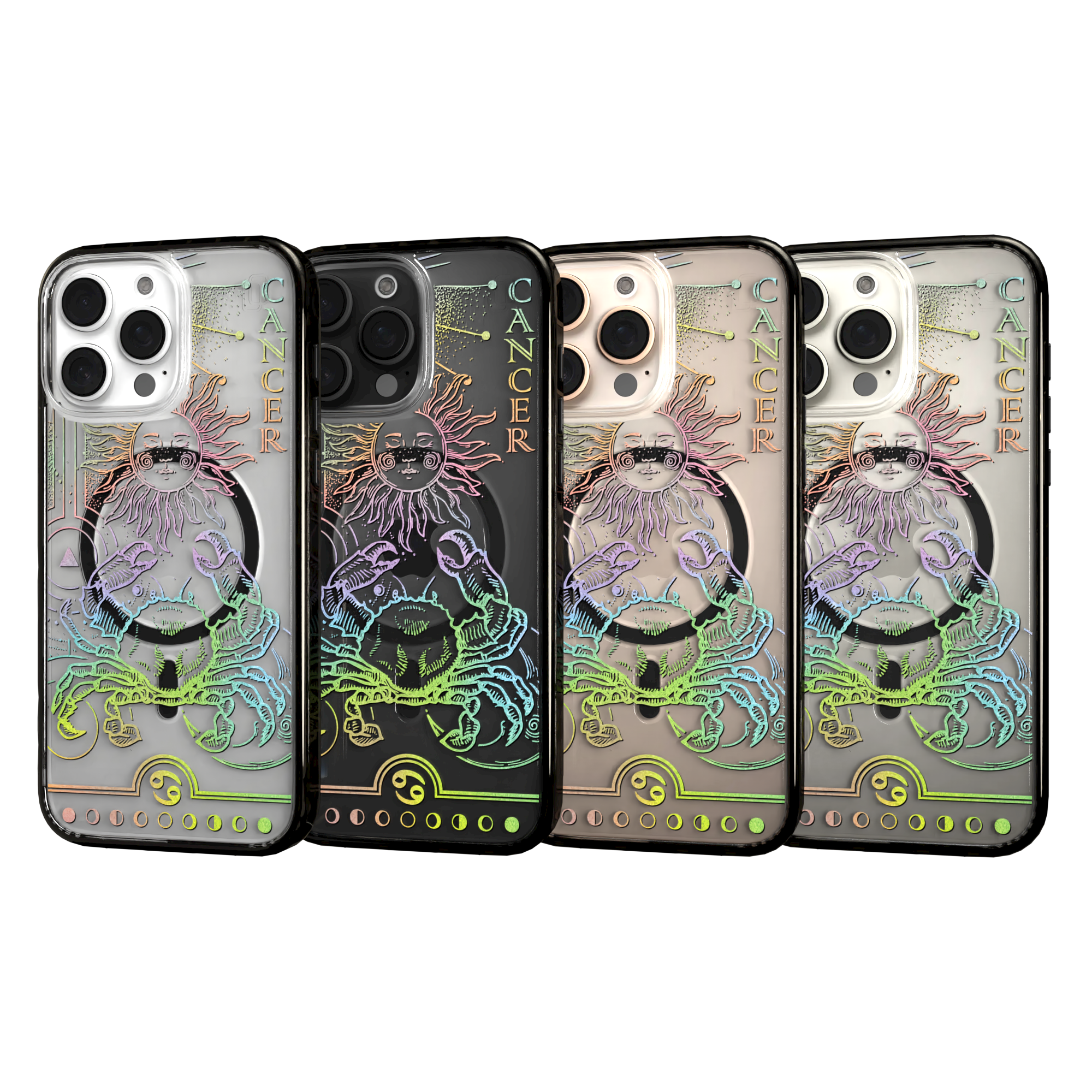 iPhone 16 Series | MagSafe | Zodiac Collection | Cancer Cancer Rainbow / iPhone 16 Pro Max / Black