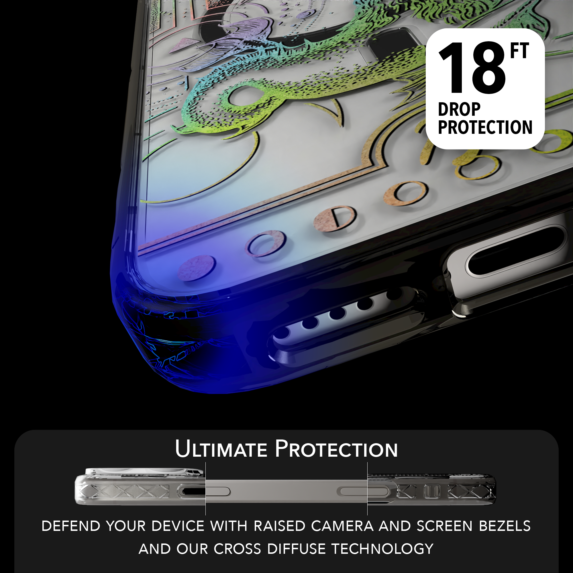 iPhone 16 Series | MagSafe | Zodiac Collection |Capricorn Capricorn Rainbow / iPhone 16 Pro Max / Black