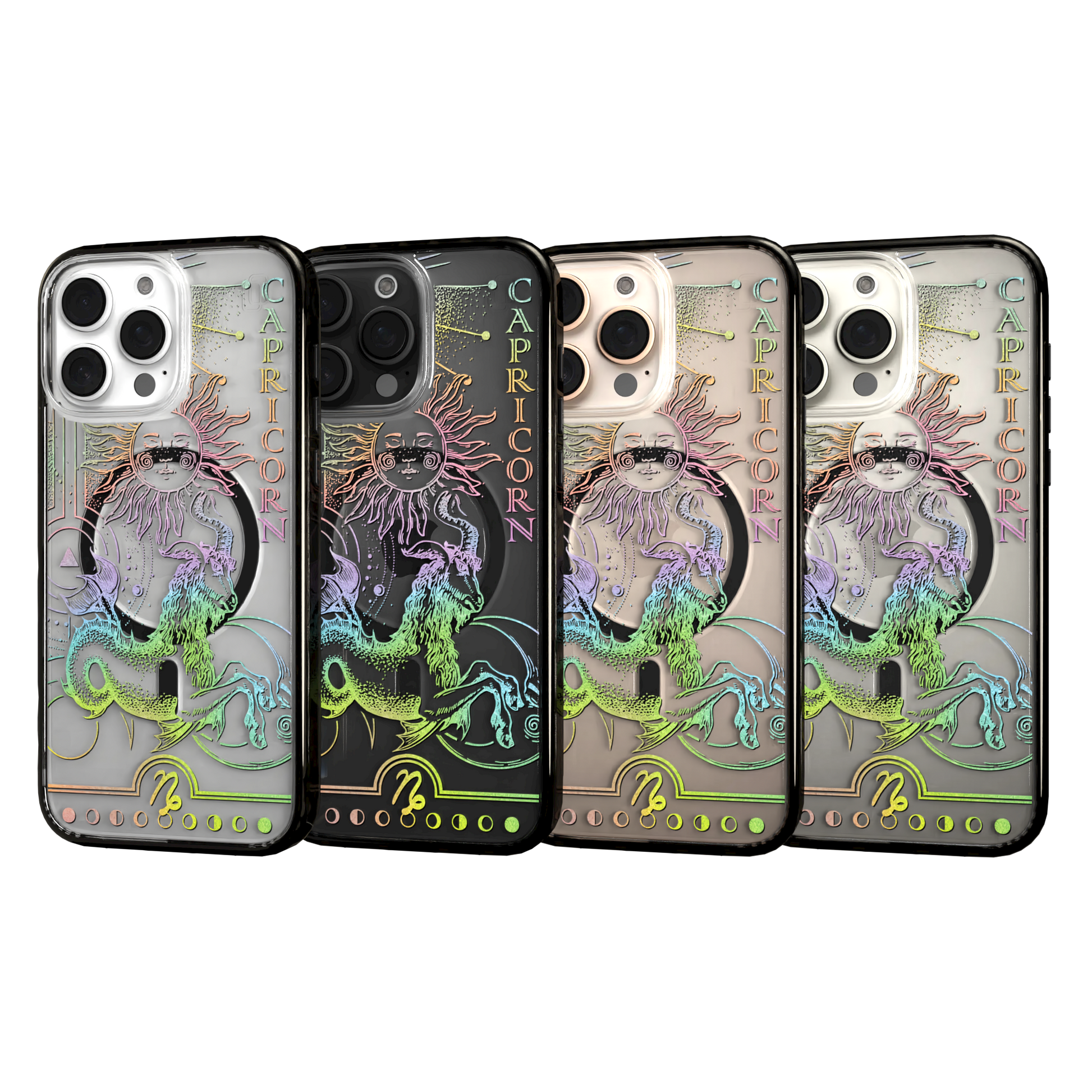 iPhone 16 Series | MagSafe | Zodiac Collection |Capricorn Capricorn Rainbow / iPhone 16 Pro Max / Black