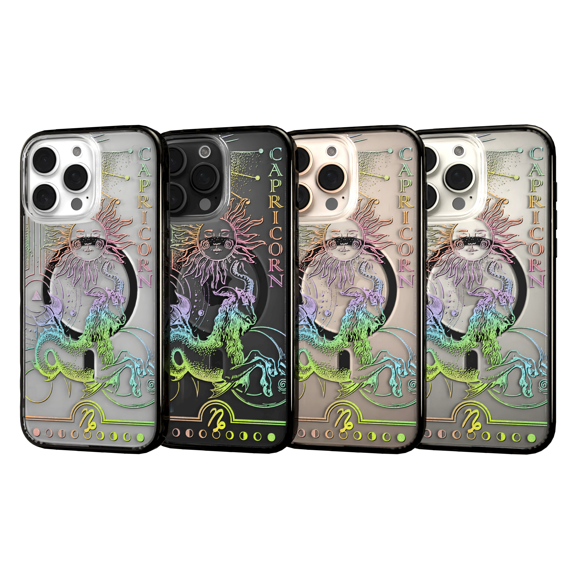 iPhone 16 Series | MagSafe | Zodiac Collection |Capricorn Capricorn Rainbow / iPhone 16 Pro Max / Black