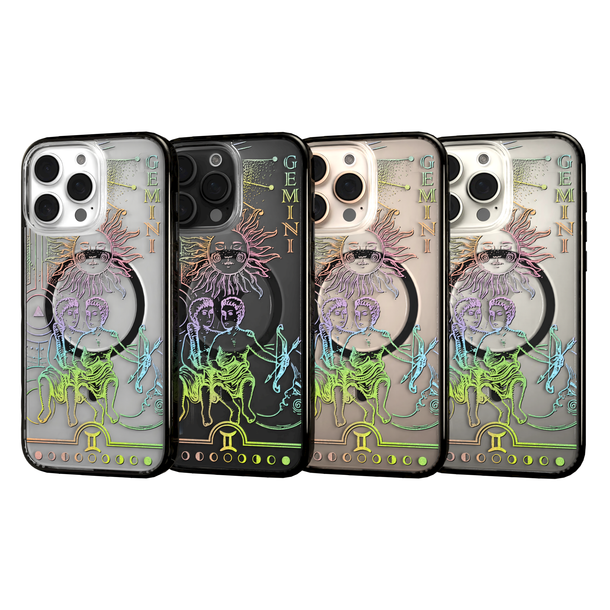 iPhone 16 Series | MagSafe | Zodiac Collection | Gemini Gemini Rainbow / iPhone 16 Pro Max / Black