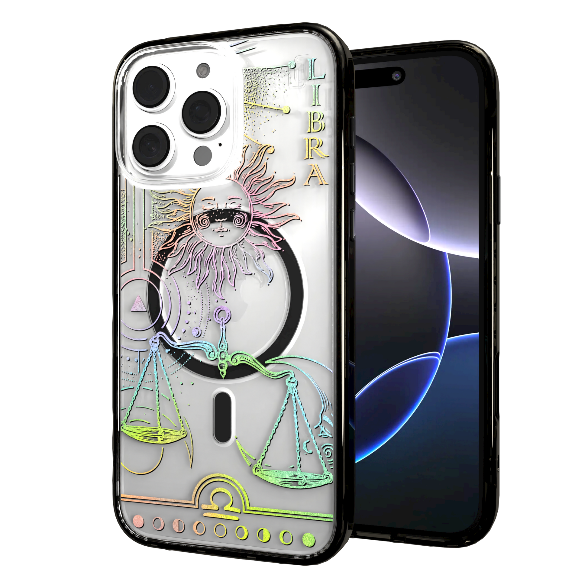 iPhone 16 Series | MagSafe | Zodiac Collection | Libra Libra Rainbow / iPhone 16 Pro Max / Black
