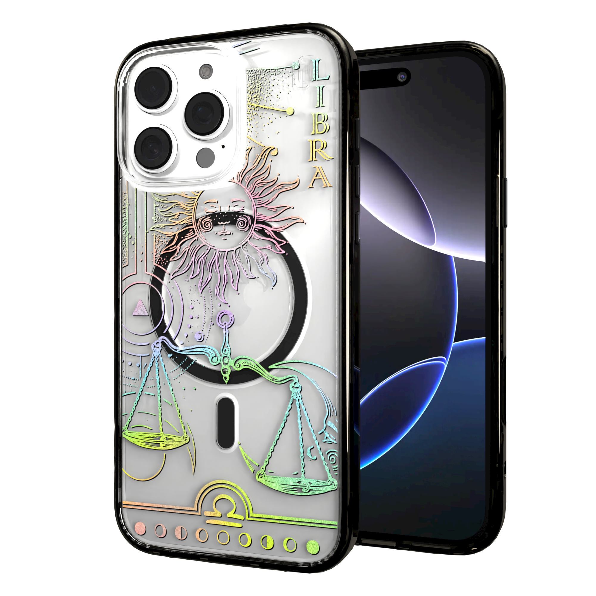 iPhone 16 Series | MagSafe | Zodiac Collection | Libra Libra Rainbow / iPhone 16 Pro Max / Black