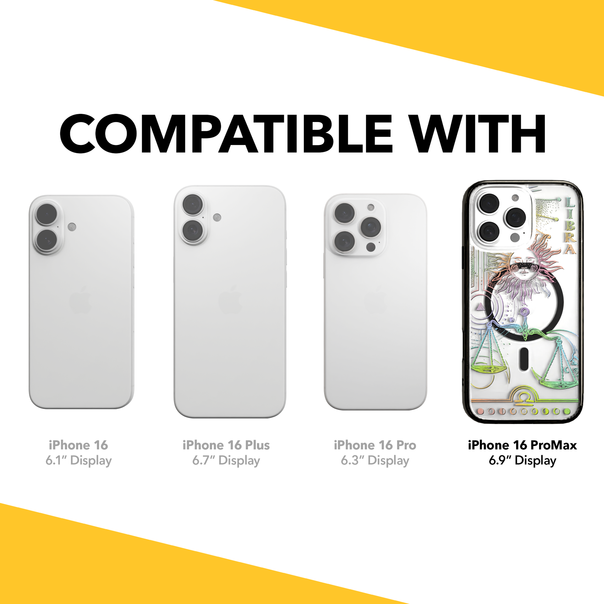 iPhone 16 Series | MagSafe | Zodiac Collection | Libra Libra Rainbow / iPhone 16 Pro Max / Black