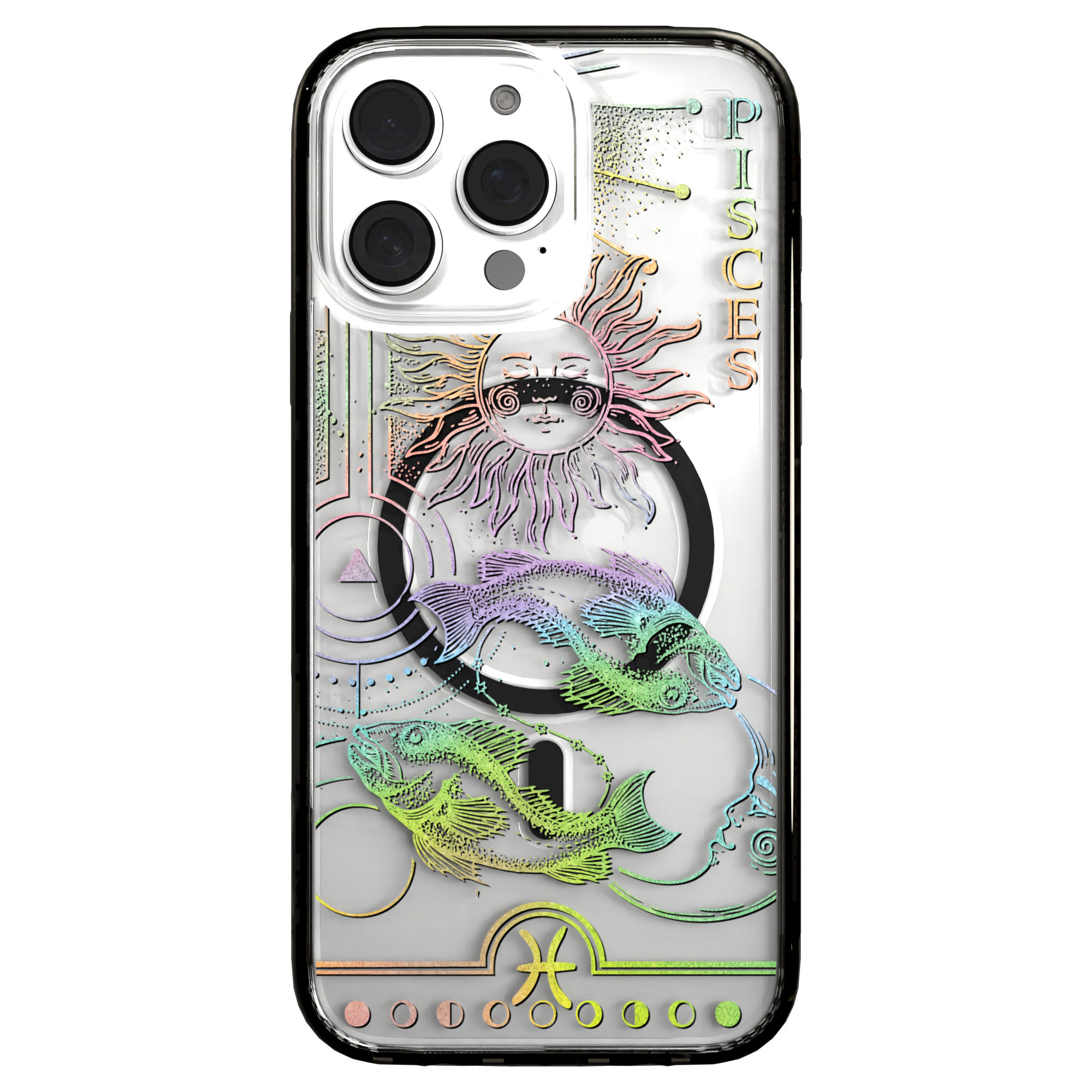iPhone 16 Series | MagSafe | Zodiac Collection | Pisces Pisces Rainbow / iPhone 16 Pro Max / Black