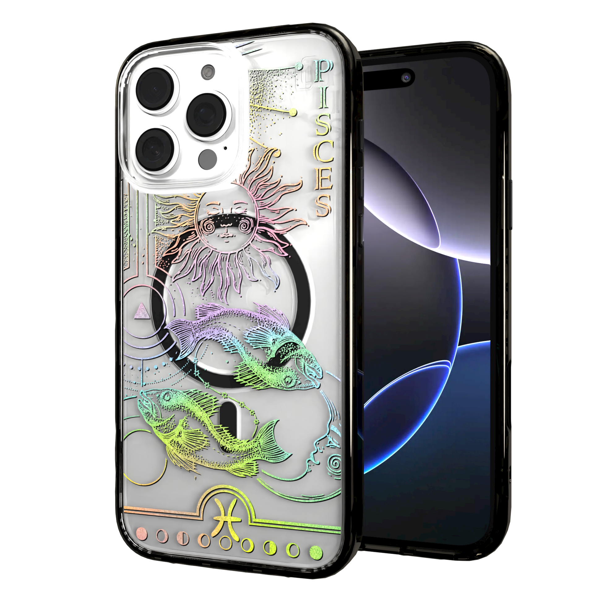 iPhone 16 Series | MagSafe | Zodiac Collection | Pisces Pisces Rainbow / iPhone 16 Pro Max / Black