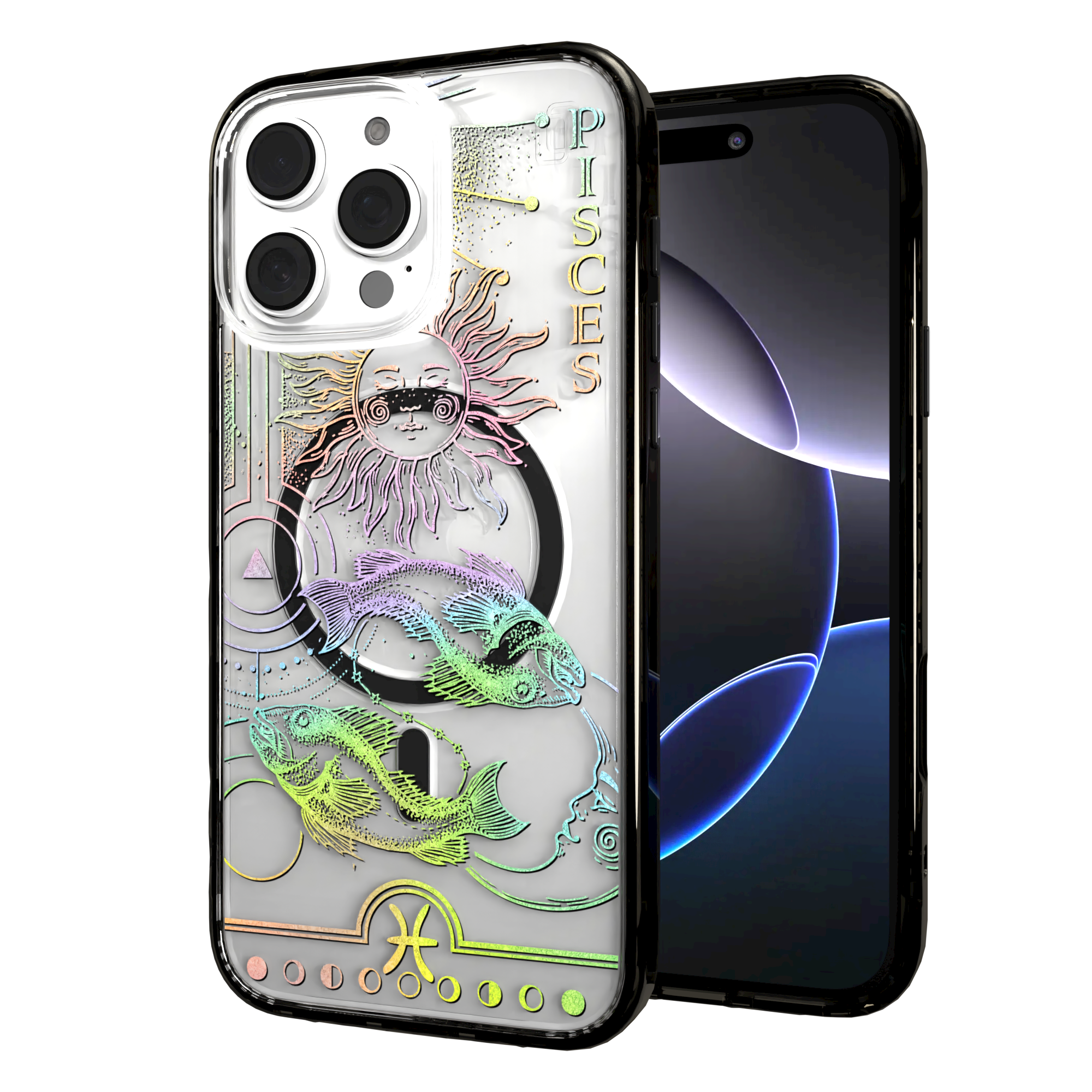 iPhone 16 Series | MagSafe | Zodiac Collection | Pisces Pisces Rainbow / iPhone 16 Pro Max / Black