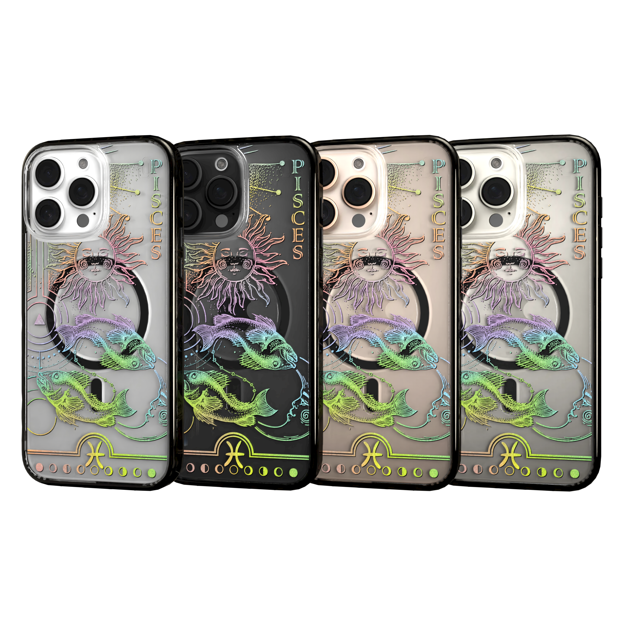 iPhone 16 Series | MagSafe | Zodiac Collection | Pisces Pisces Rainbow / iPhone 16 Pro Max / Black