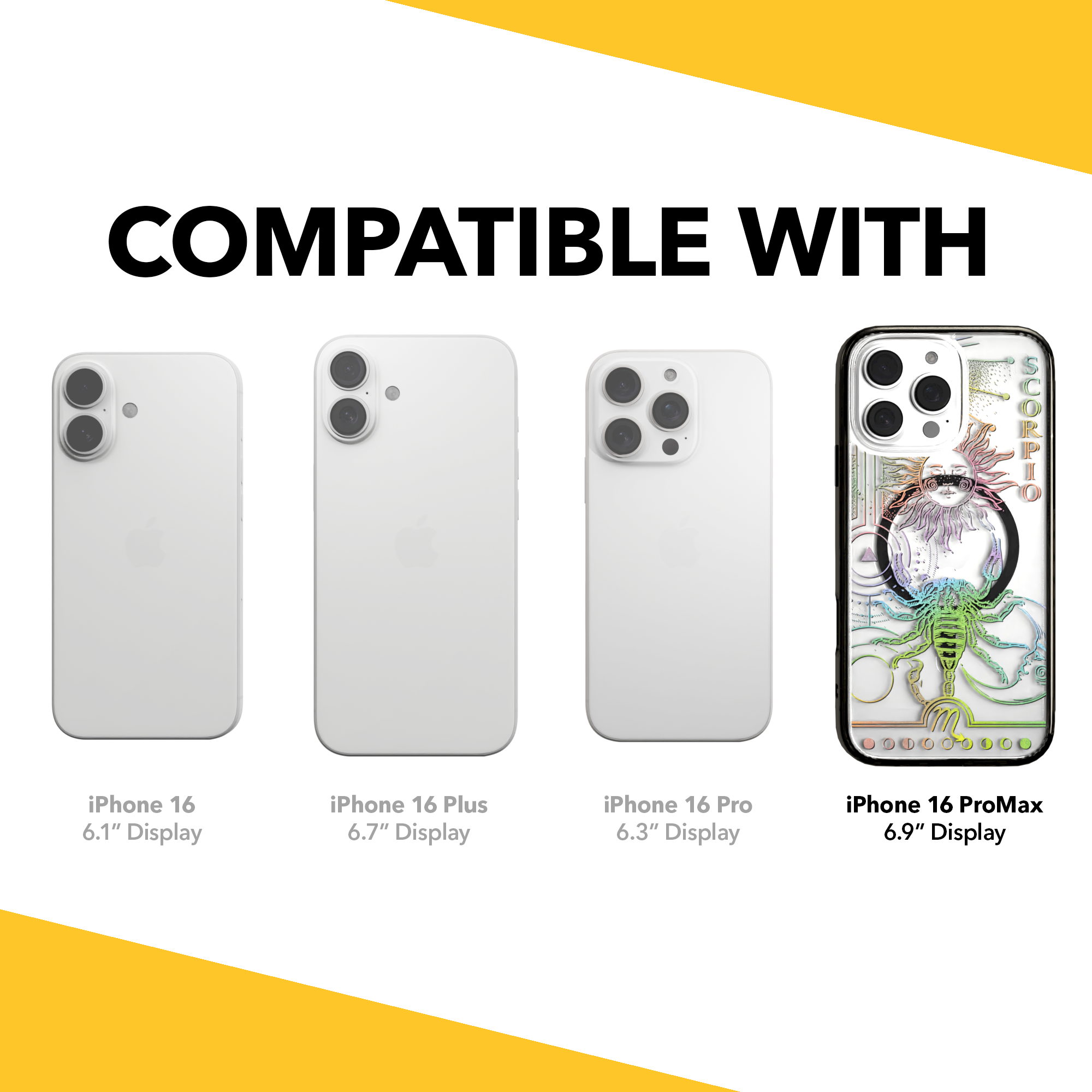 iPhone 16 Series | MagSafe | Zodiac Collection | Scorpio Scorpio Rainbow / iPhone 16 Pro Max / Black